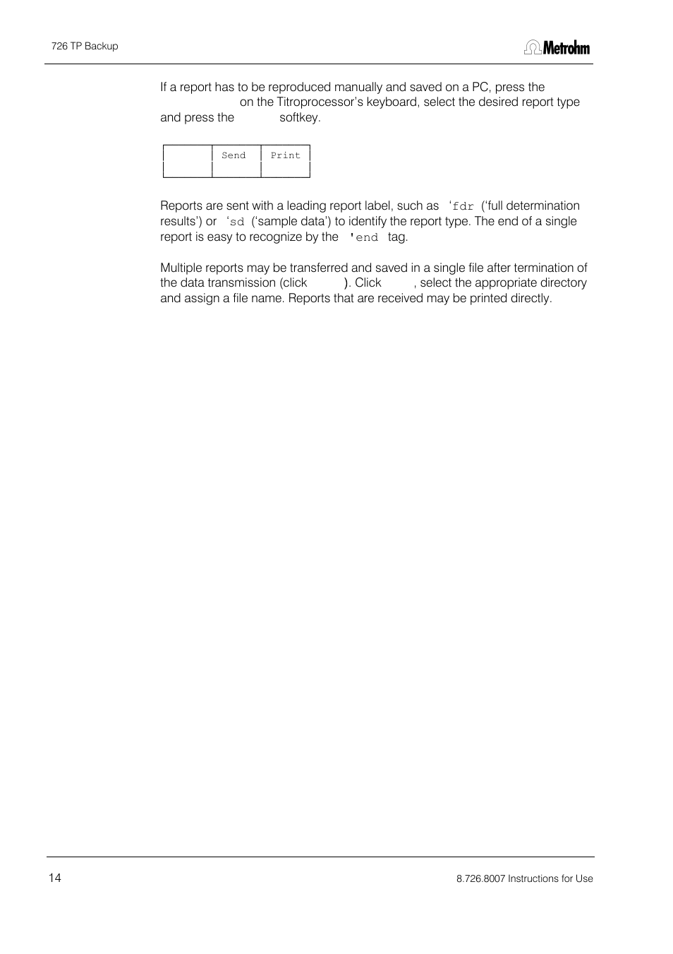 Metrohm 726 TP Backup User Manual | Page 15 / 28