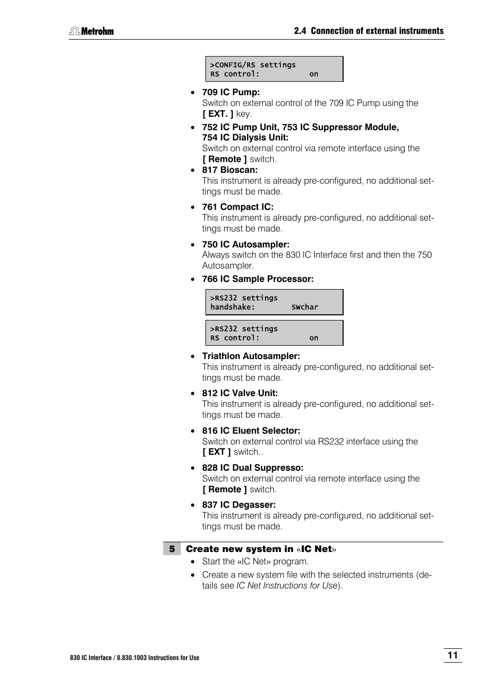 Metrohm 830 IC Interface User Manual | Page 17 / 51