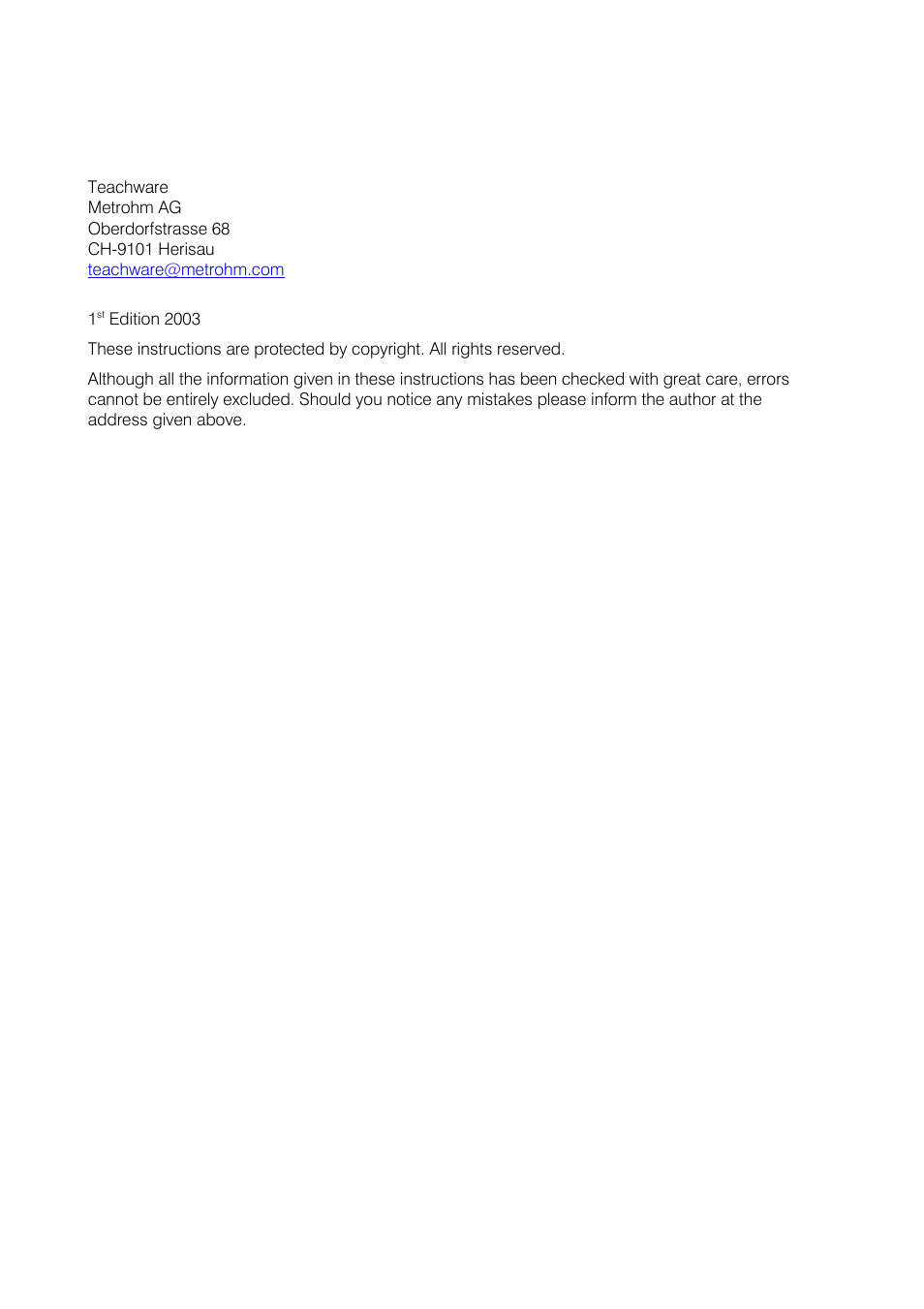 Metrohm 830 IC Interface User Manual | Page 4 / 51