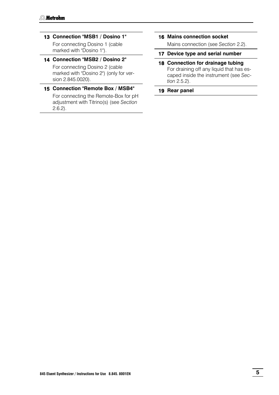 Metrohm 845 Eluent Synthesizer User Manual | Page 11 / 73