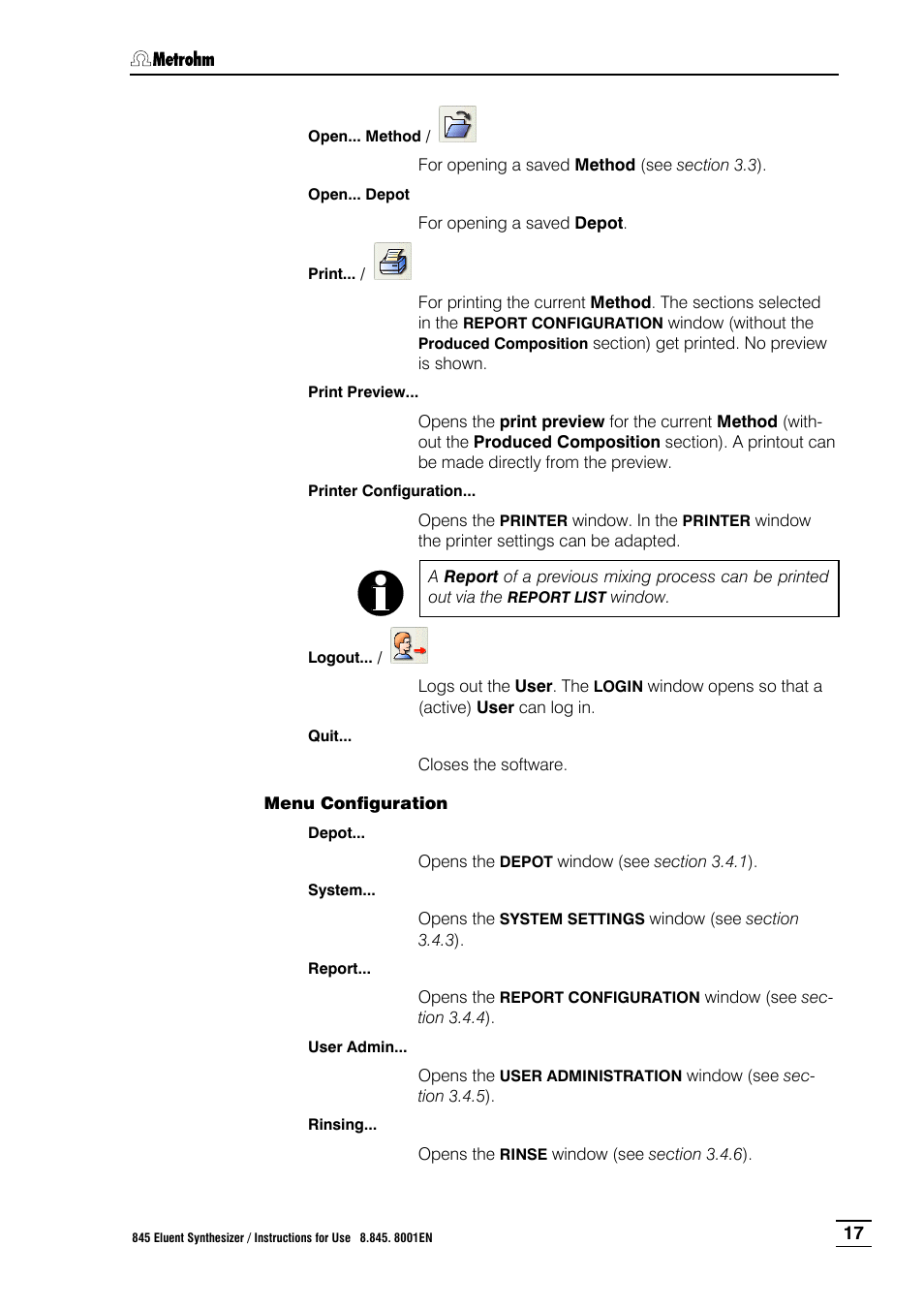 Metrohm 845 Eluent Synthesizer User Manual | Page 23 / 73