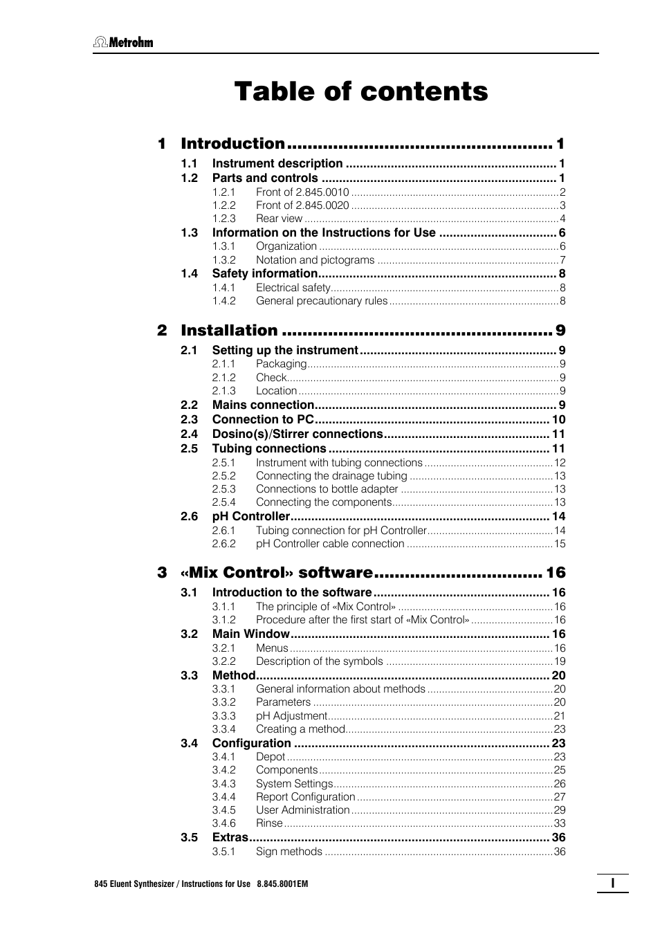 Metrohm 845 Eluent Synthesizer User Manual | Page 5 / 73