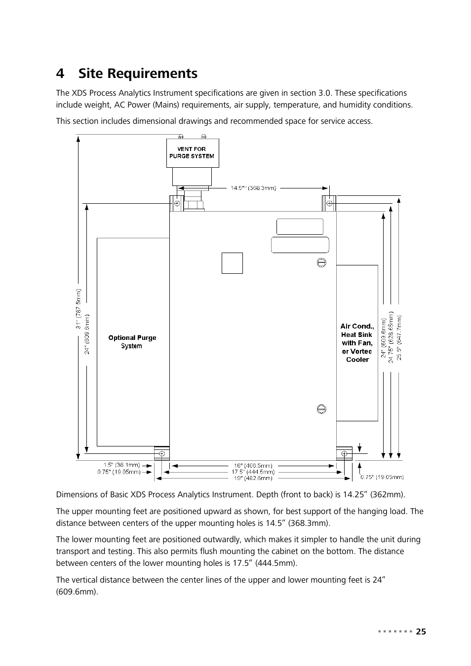 4 site requirements, Site requirements, 4site requirements | Metrohm NIRS XDS Process Analyzer – SingleFiber User Manual | Page 27 / 91