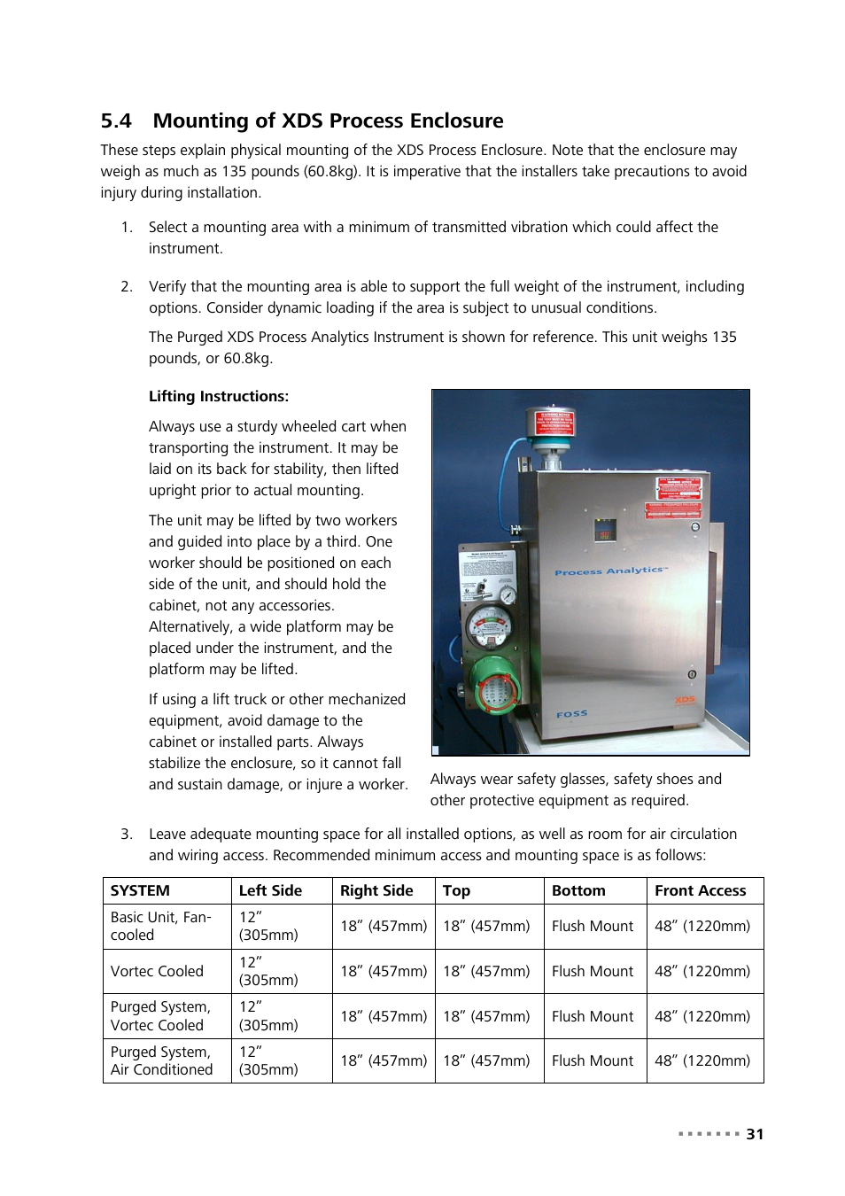 4 mounting of xds process enclosure, Mounting of xds process enclosure | Metrohm NIRS XDS Process Analyzer – SingleFiber User Manual | Page 33 / 91