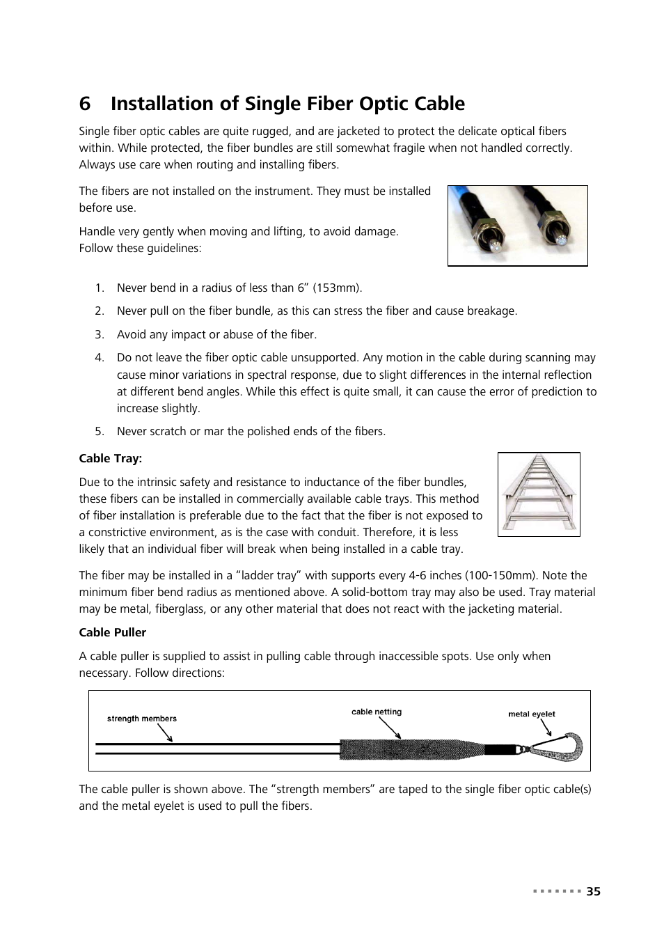 6 installation of single fiber optic cable, Installation of single fiber optic cable, 6installation of single fiber optic cable | Metrohm NIRS XDS Process Analyzer – SingleFiber User Manual | Page 37 / 91