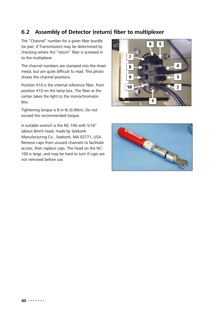 Assembly of detector (return) fiber to multiplexer | Metrohm NIRS XDS Process Analyzer – SingleFiber User Manual | Page 42 / 91