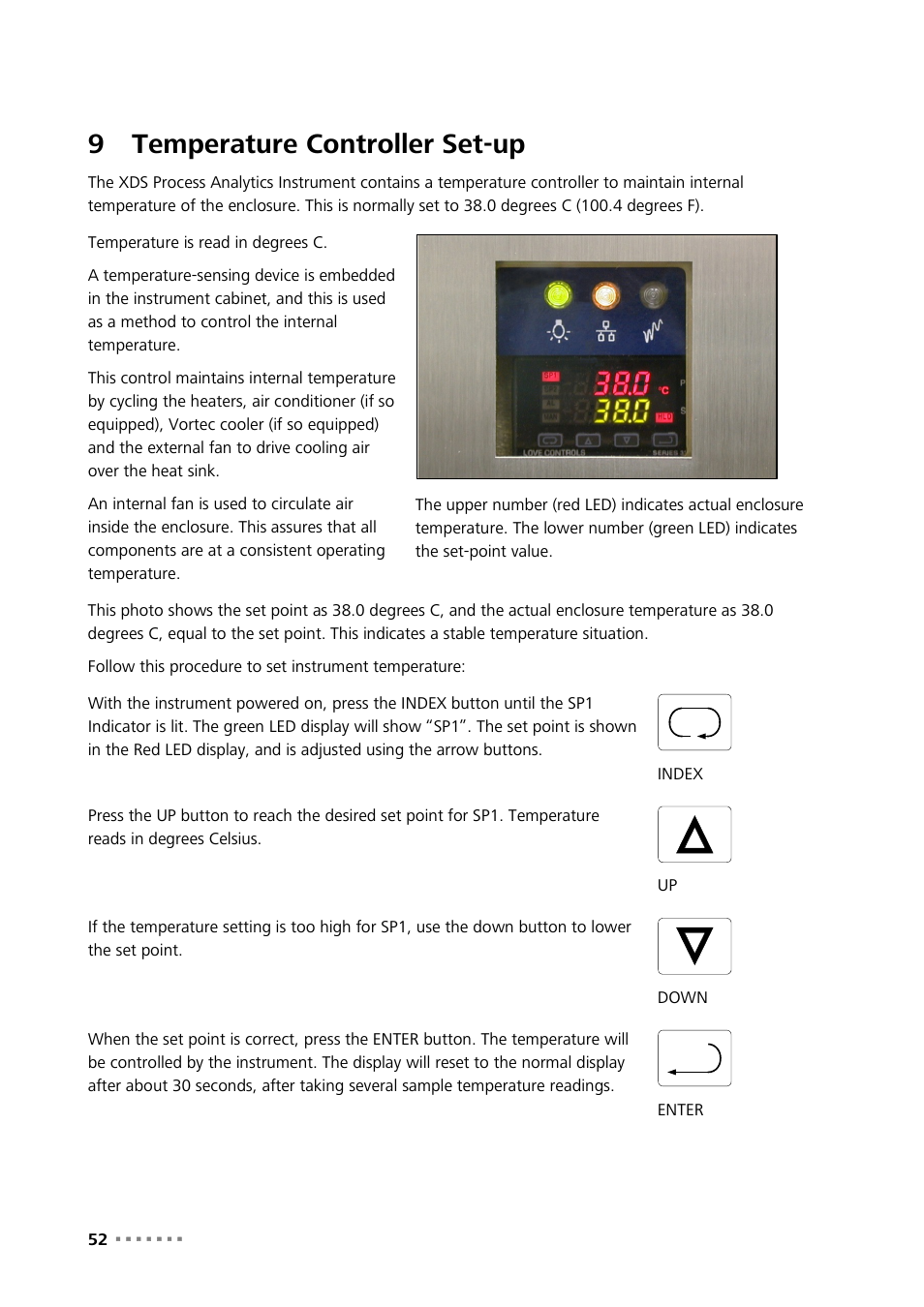 9 temperature controller set-up, Temperature controller set-up, 9temperature controller set-up | Metrohm NIRS XDS Process Analyzer – SingleFiber User Manual | Page 54 / 91