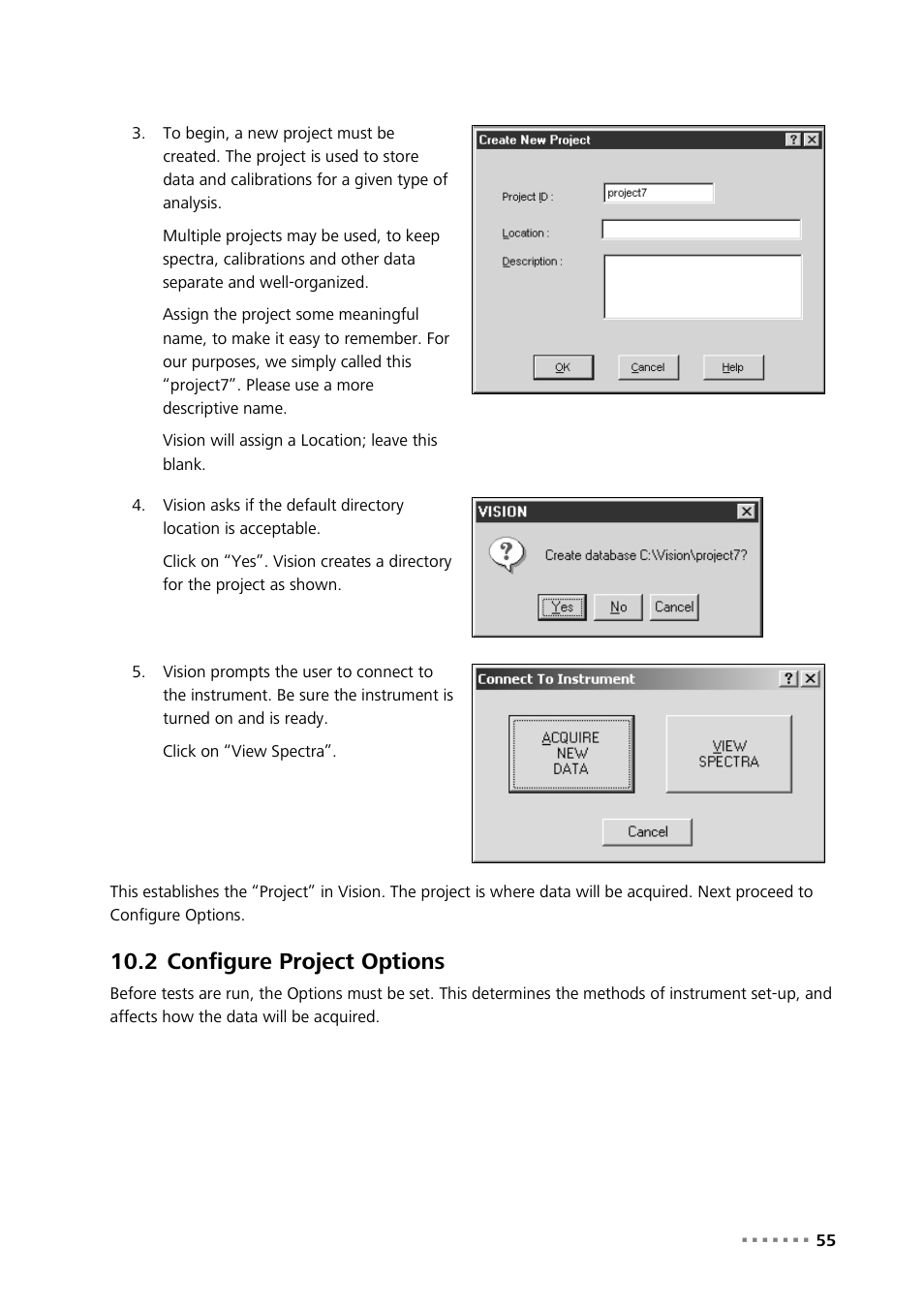 2 configure project options, Configure project options | Metrohm NIRS XDS Process Analyzer – SingleFiber User Manual | Page 57 / 91