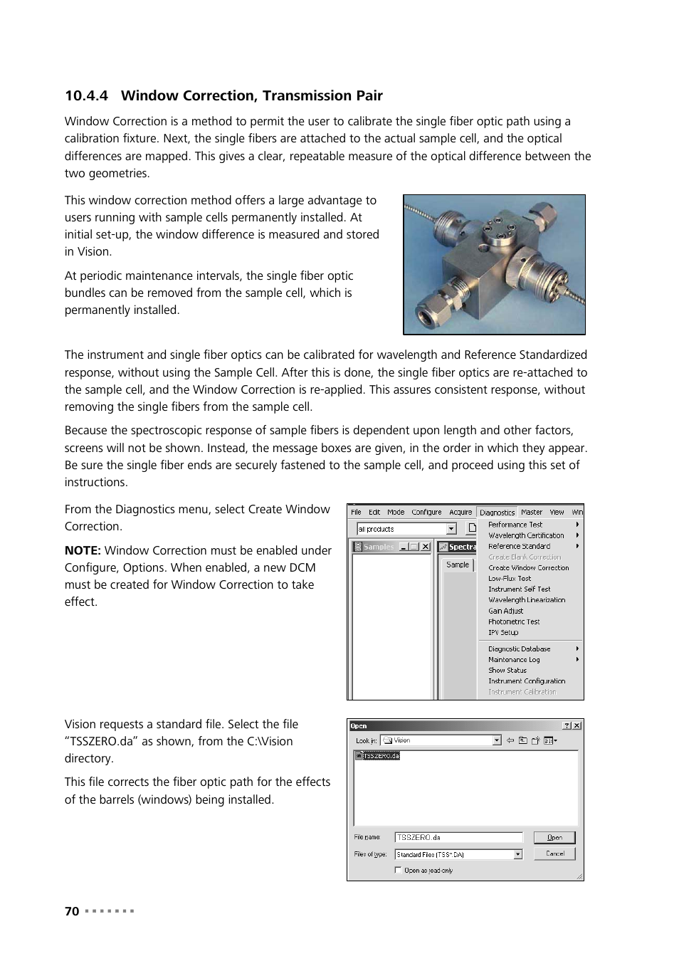 4 window correction, transmission pair, Window correction, transmission pair | Metrohm NIRS XDS Process Analyzer – SingleFiber User Manual | Page 72 / 91