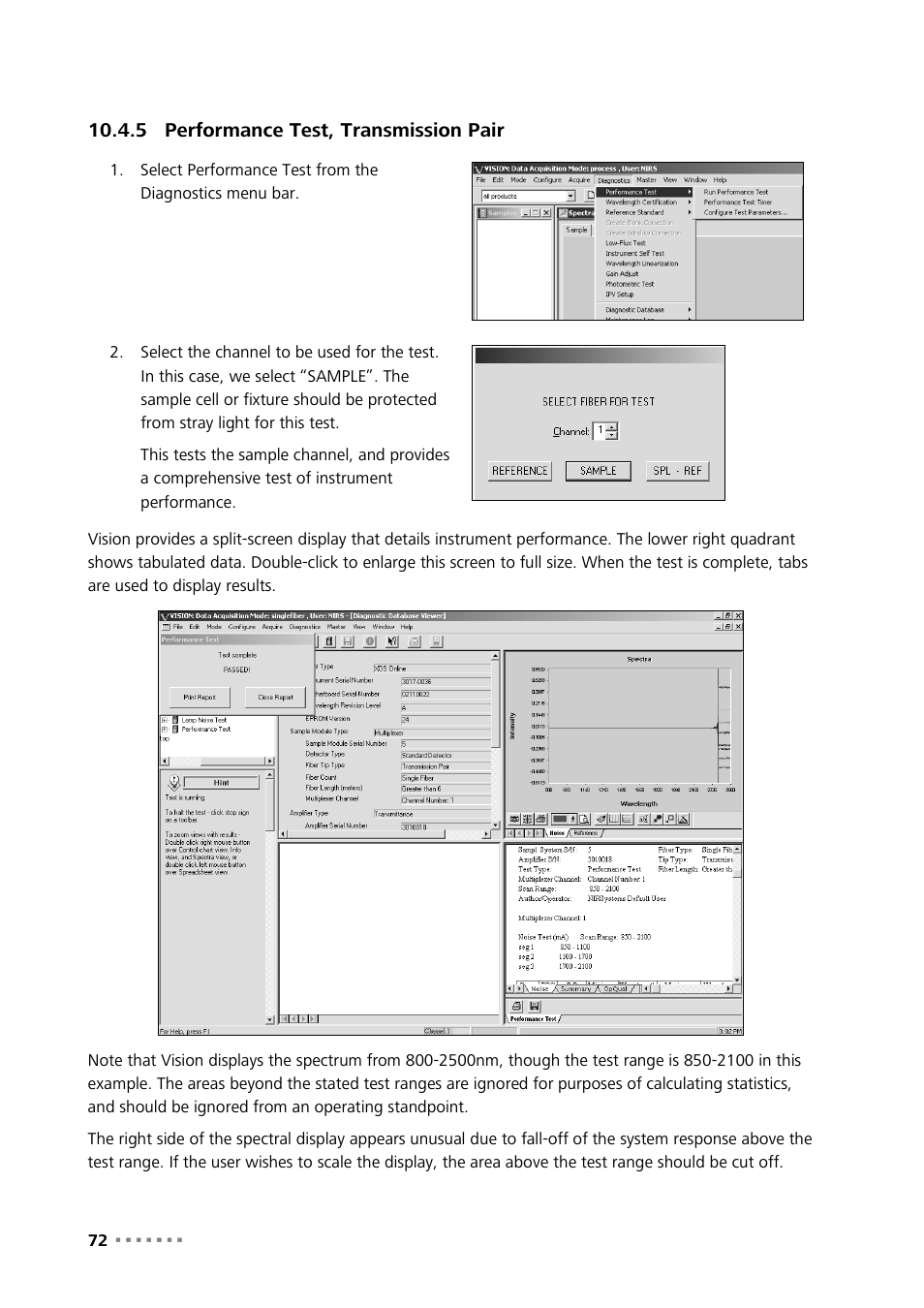 5 performance test, transmission pair, Performance test, transmission pair | Metrohm NIRS XDS Process Analyzer – SingleFiber User Manual | Page 74 / 91