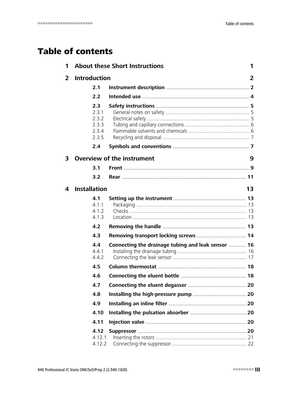 Metrohm 940 Professional IC Vario ONE/SeS/Prep 2 User Manual | Page 5 / 54