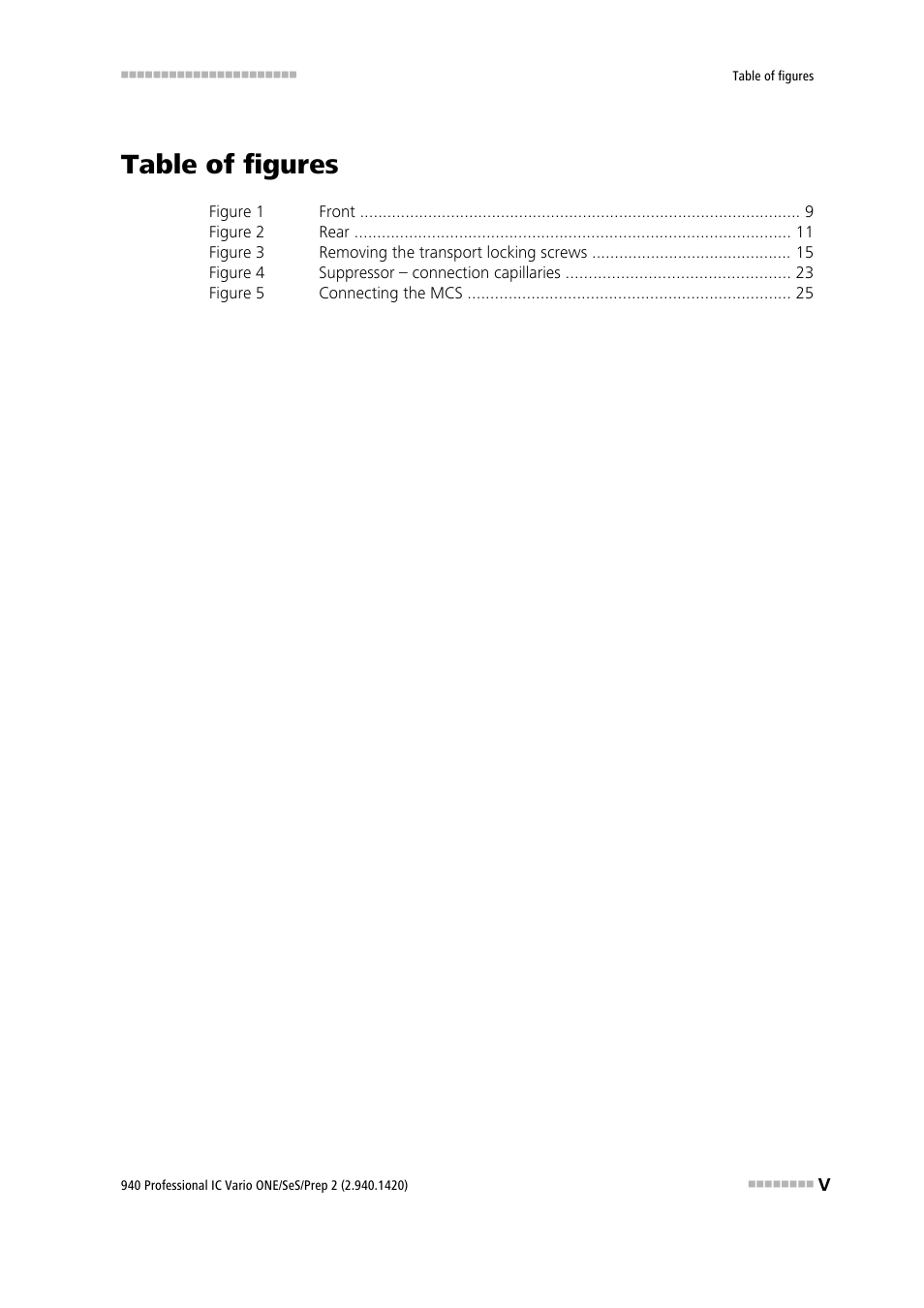 Table of figures | Metrohm 940 Professional IC Vario ONE/SeS/Prep 2 User Manual | Page 7 / 54