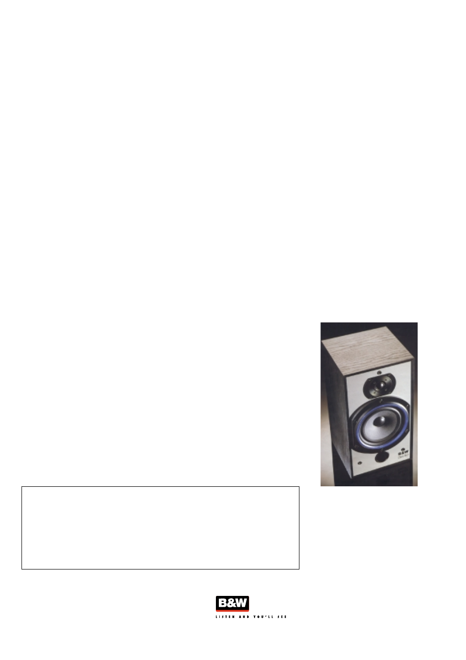 Bowers & Wilkins DM110 User Manual | 1 page