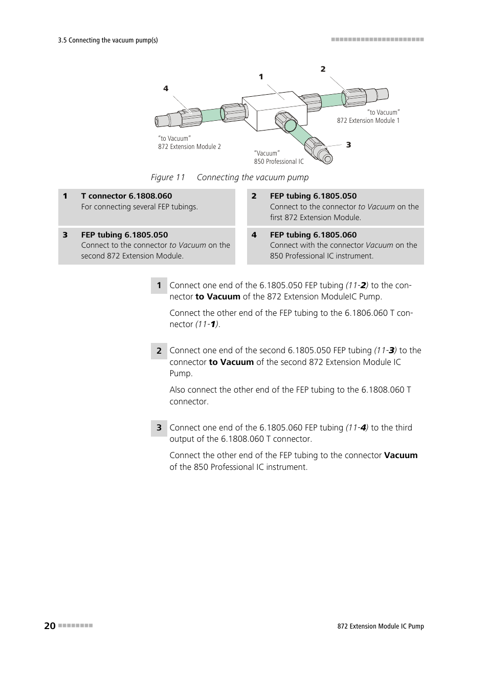 Figure 11, Connecting the vacuum pump | Metrohm 872 Extension Module IC Pump User Manual | Page 28 / 79