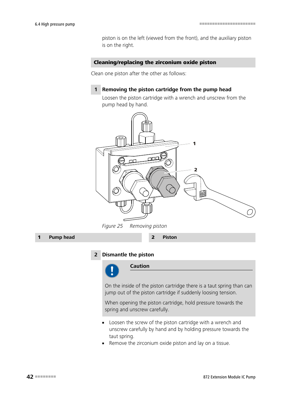 Figure 25, Removing piston | Metrohm 872 Extension Module IC Pump User Manual | Page 50 / 79