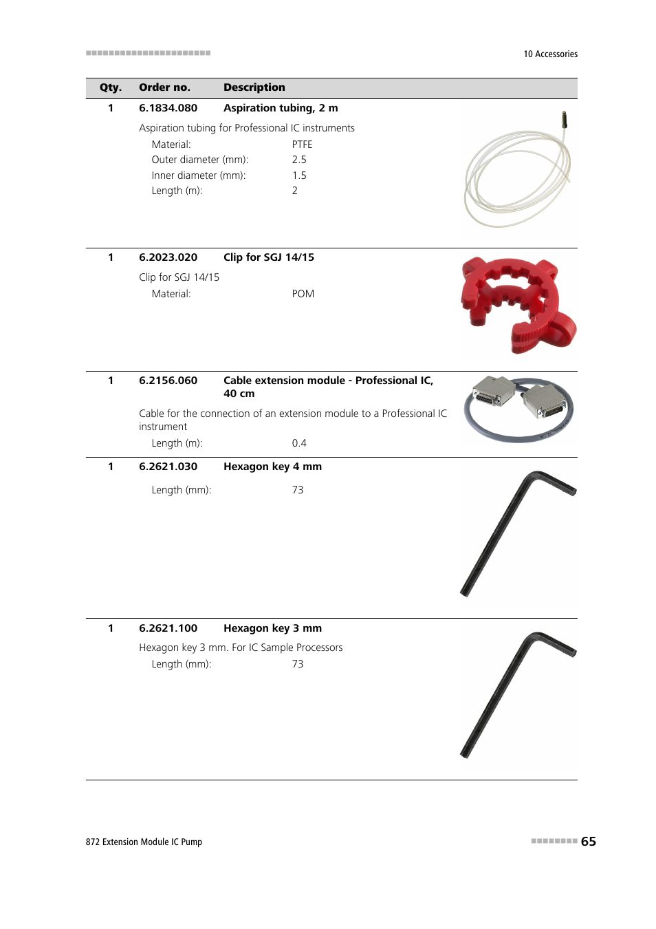 Metrohm 872 Extension Module IC Pump User Manual | Page 73 / 79