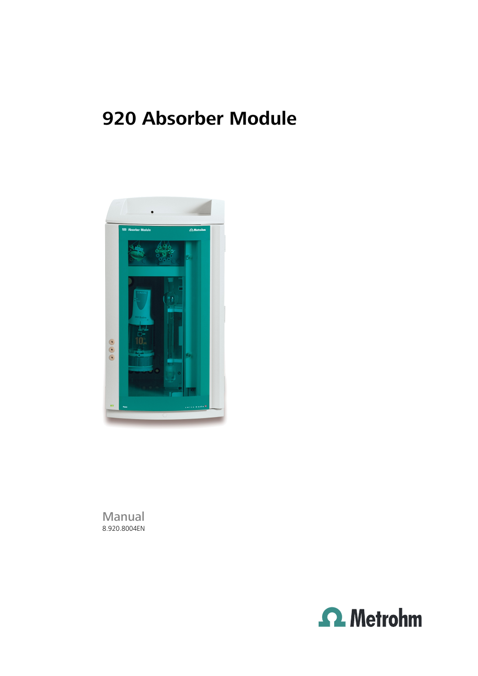 Metrohm 920 Absorber Module User Manual | 112 pages