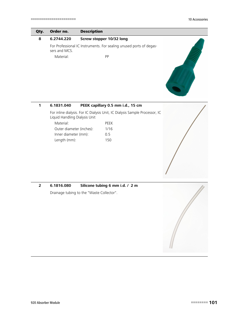 Metrohm 920 Absorber Module User Manual | Page 109 / 112