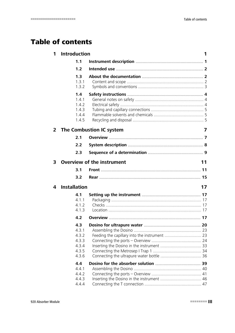 Metrohm 920 Absorber Module User Manual | Page 5 / 112