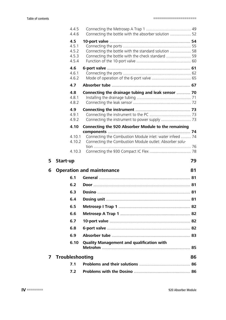 Metrohm 920 Absorber Module User Manual | Page 6 / 112