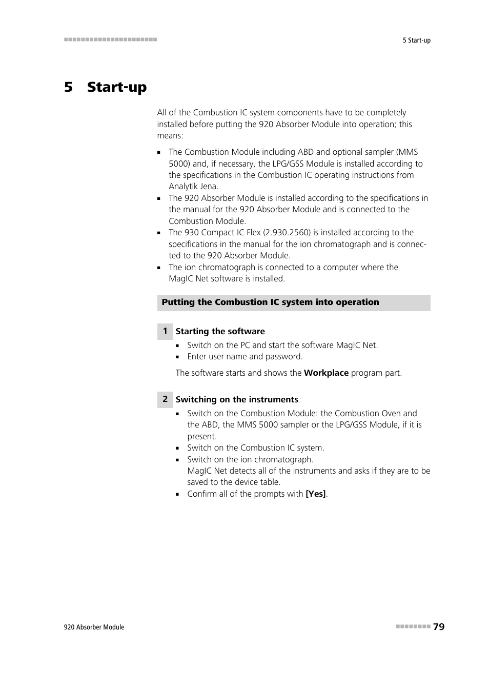 5 start-up | Metrohm 920 Absorber Module User Manual | Page 87 / 112