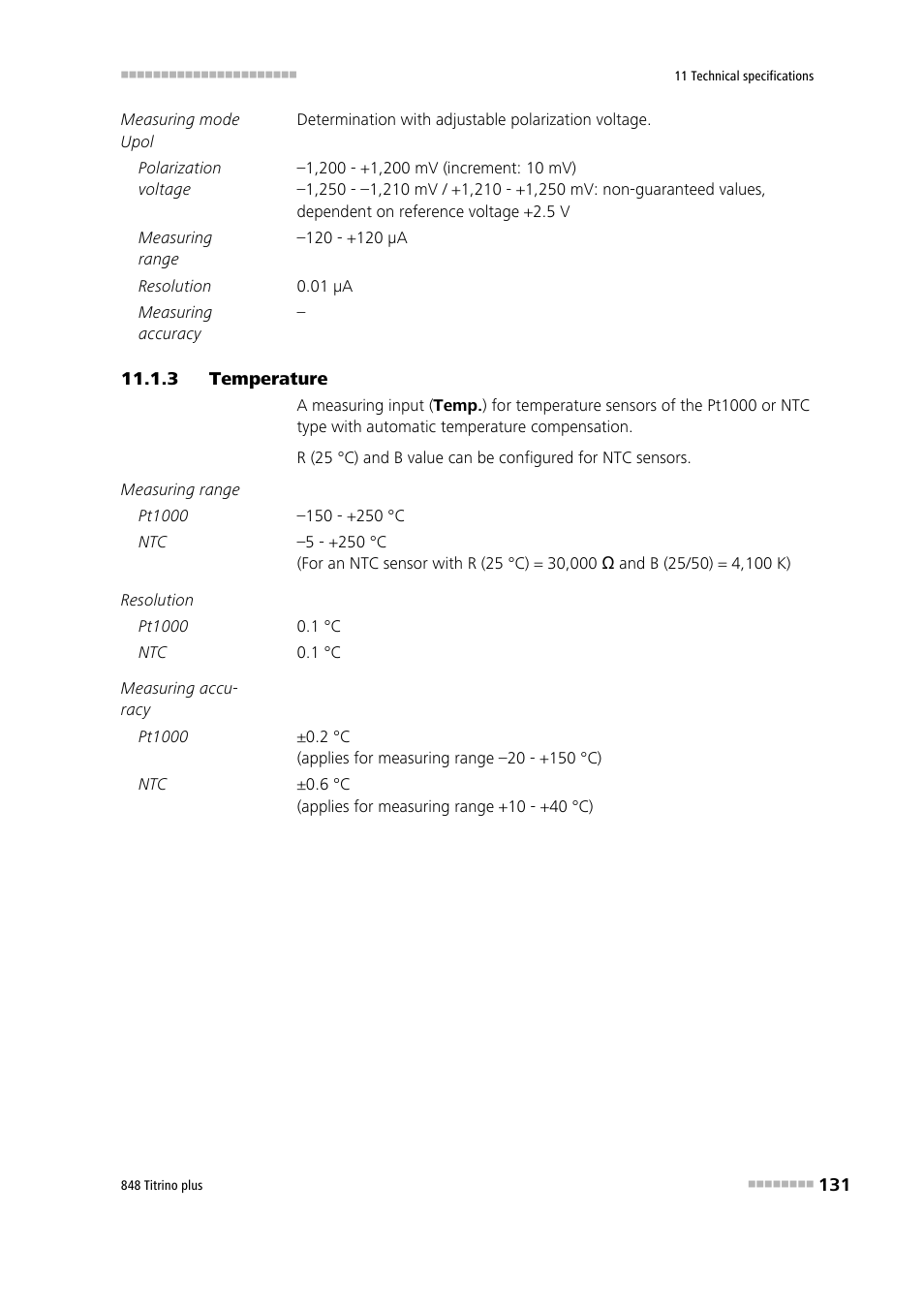 3 temperature, Temperature | Metrohm 848 Titrino plus User Manual | Page 141 / 155