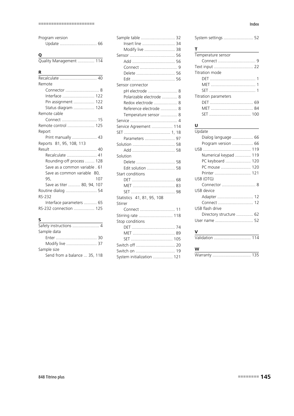 Metrohm 848 Titrino plus User Manual | Page 155 / 155