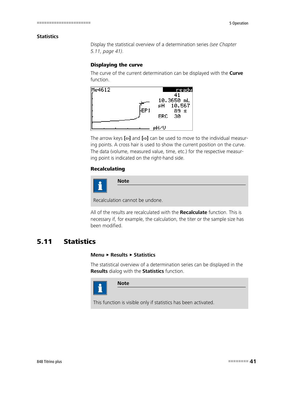 11 statistics | Metrohm 848 Titrino plus User Manual | Page 51 / 155