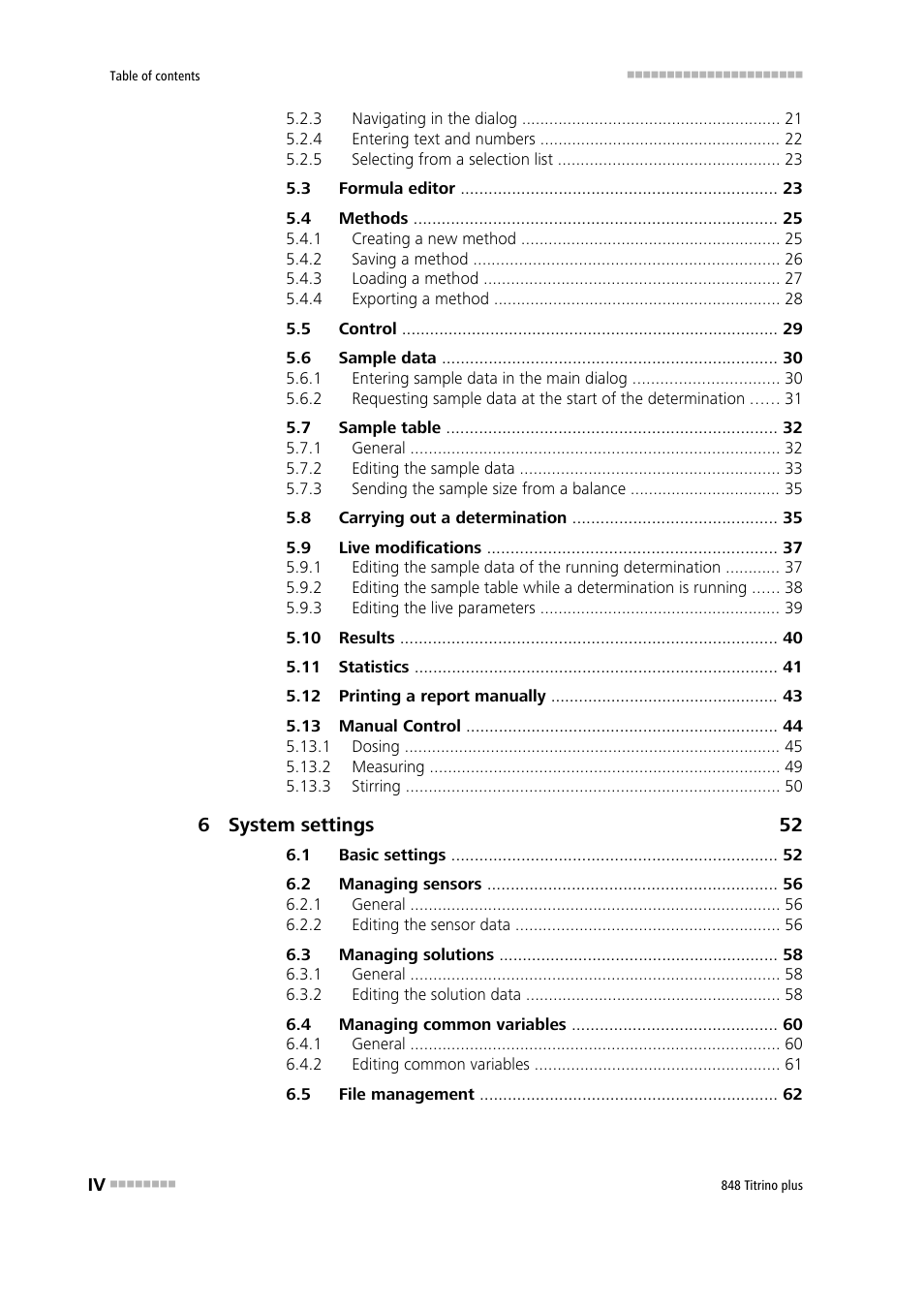 Metrohm 848 Titrino plus User Manual | Page 6 / 155