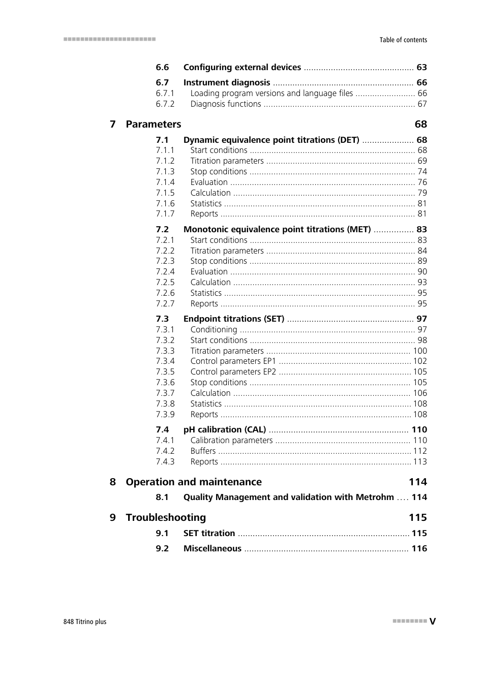 Metrohm 848 Titrino plus User Manual | Page 7 / 155