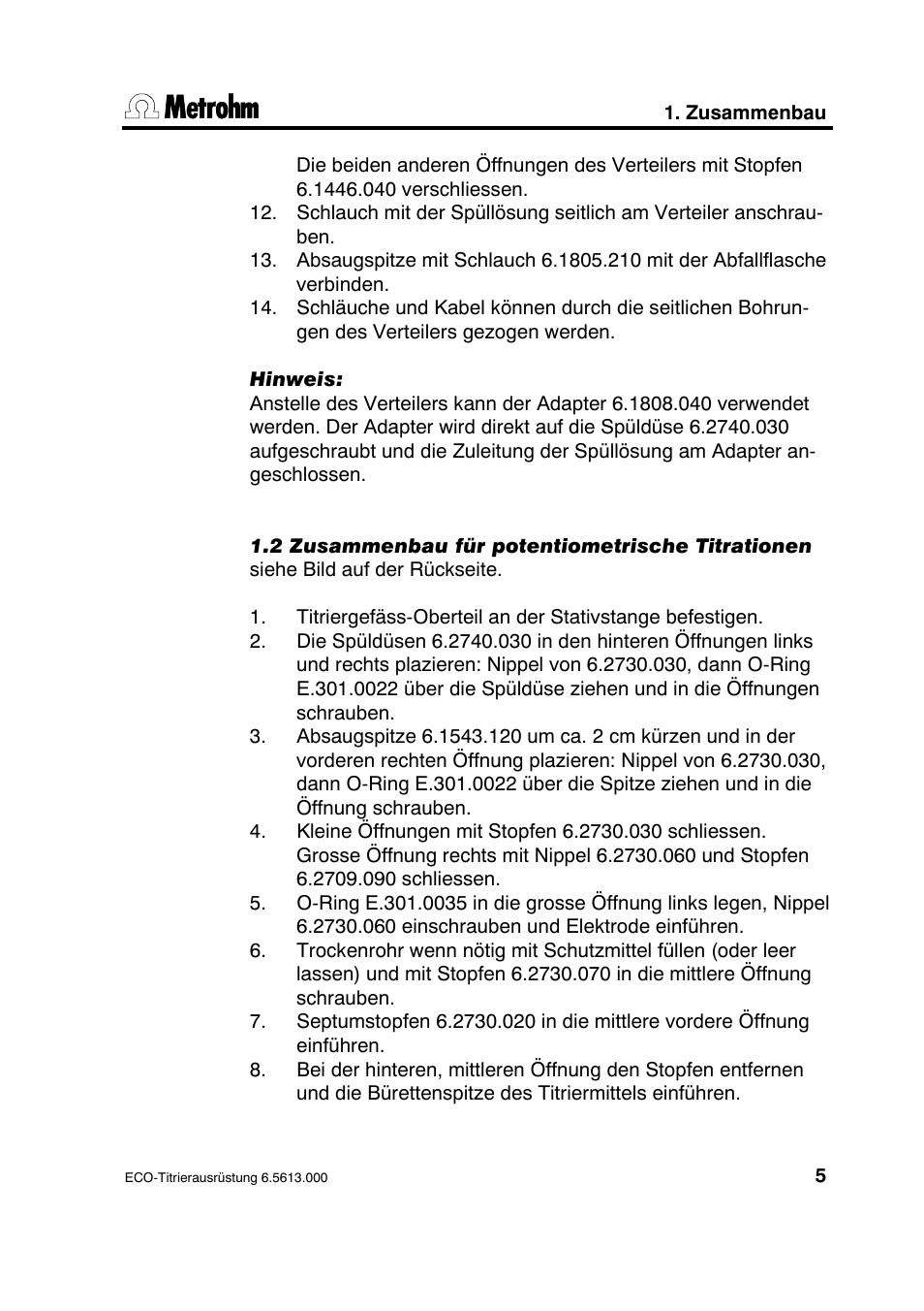 Metrohm 6.5613.000 ECO Titration Equipment User Manual | Page 10 / 31