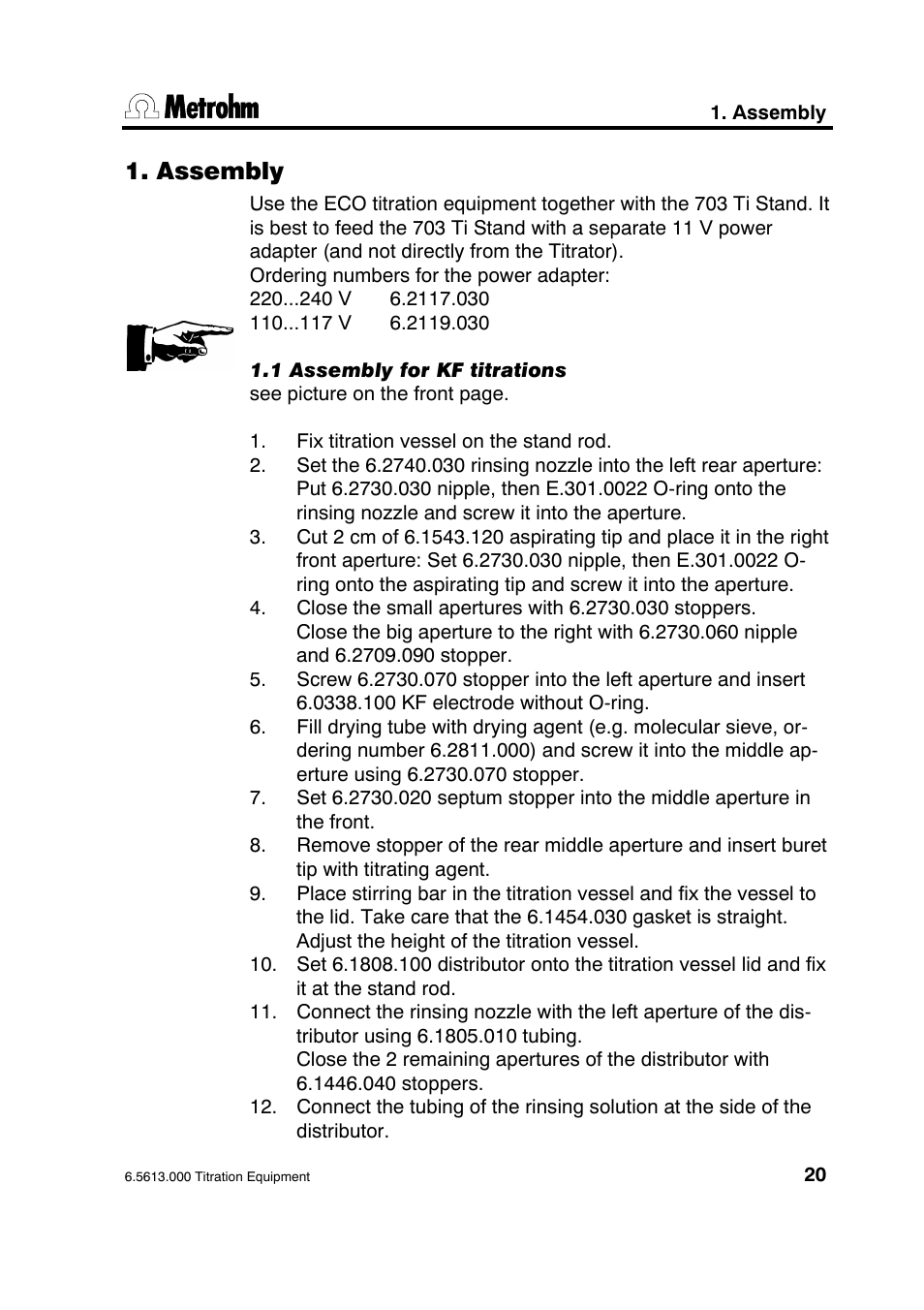 Assembly | Metrohm 6.5613.000 ECO Titration Equipment User Manual | Page 25 / 31