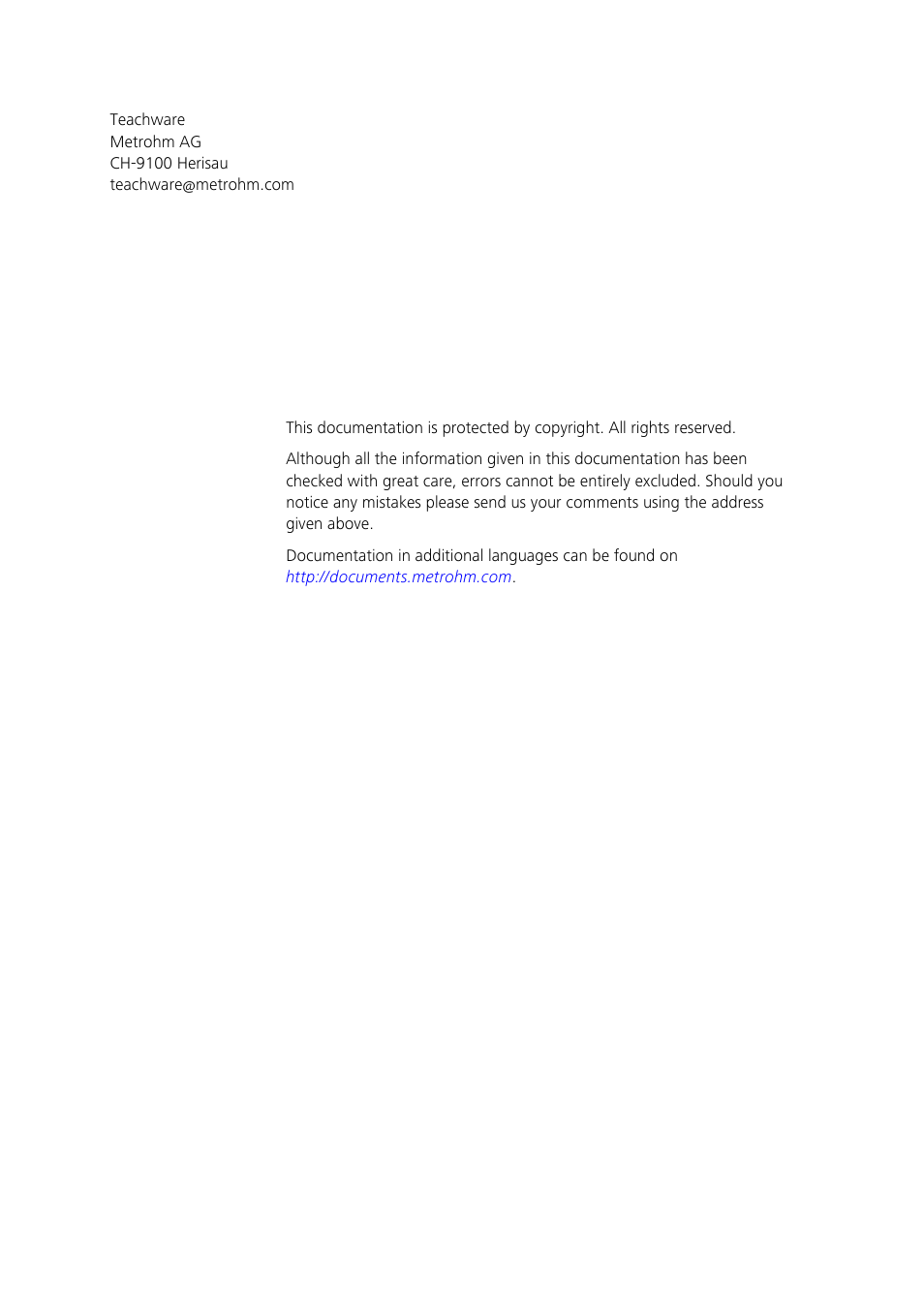 Metrohm 6.5613.000 ECO Titration Equipment User Manual | Page 4 / 31