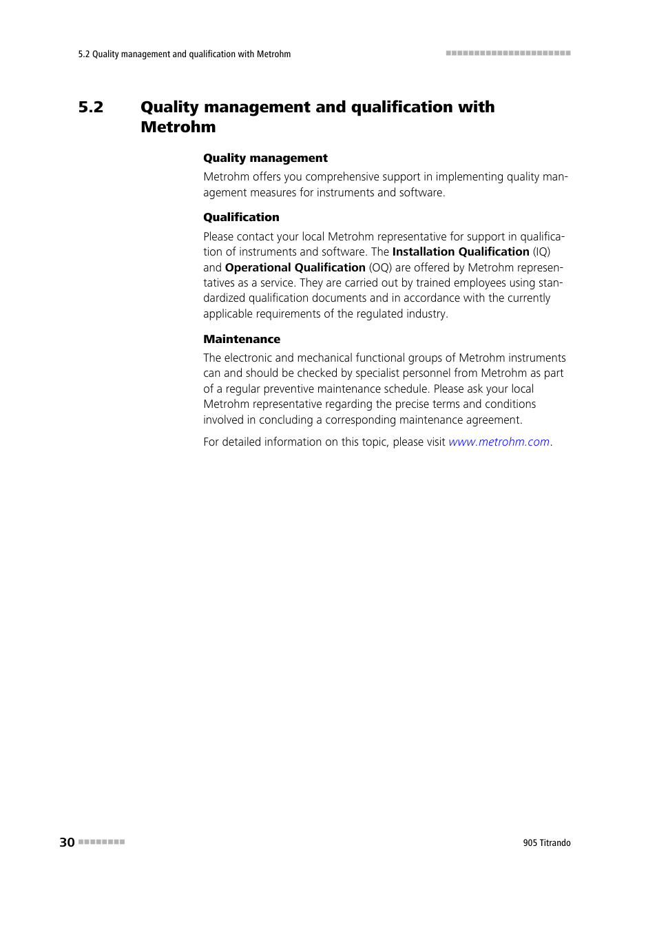 Quality management and qualification with metrohm | Metrohm 905 Titrando User Manual | Page 38 / 55