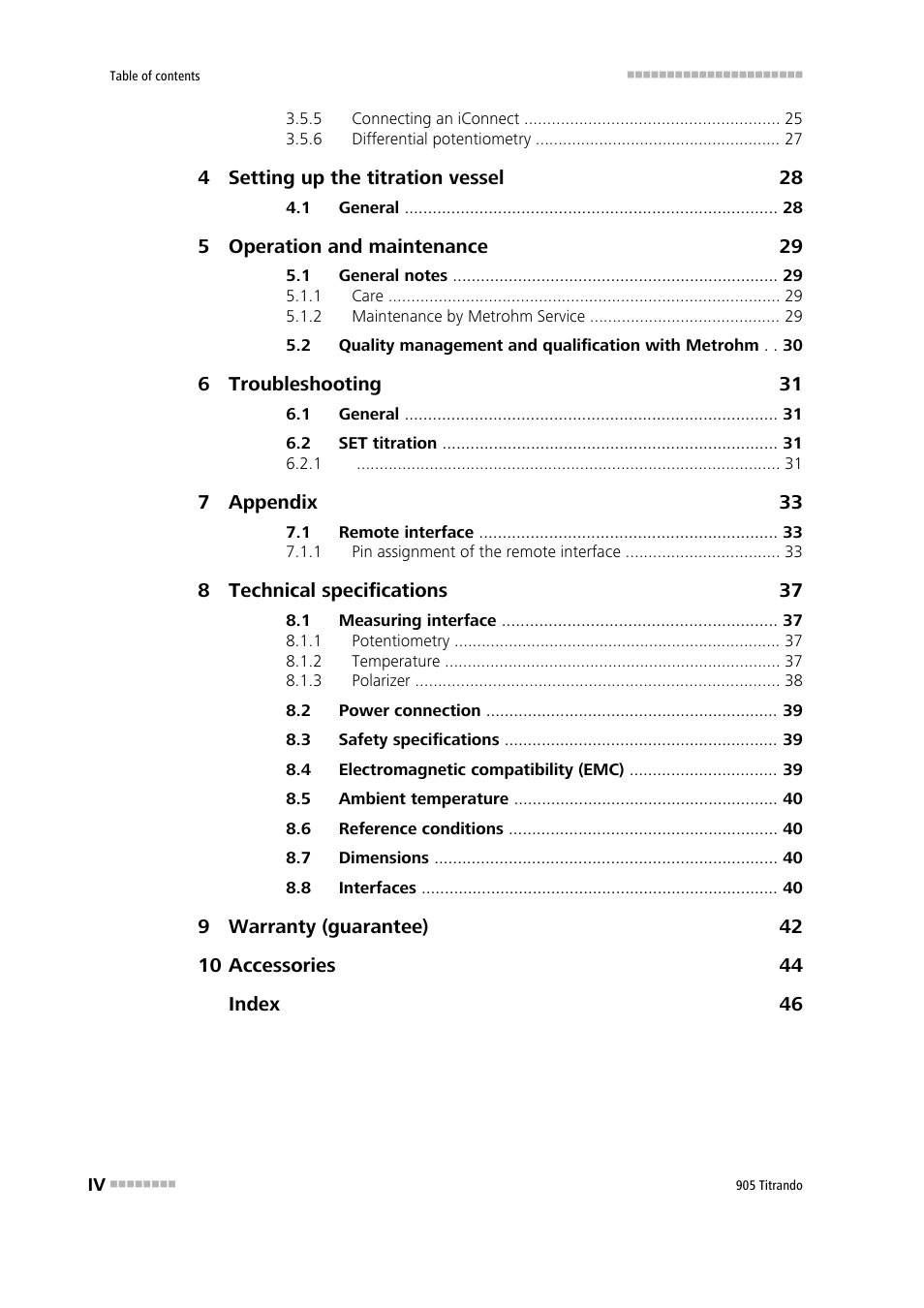 Metrohm 905 Titrando User Manual | Page 6 / 55
