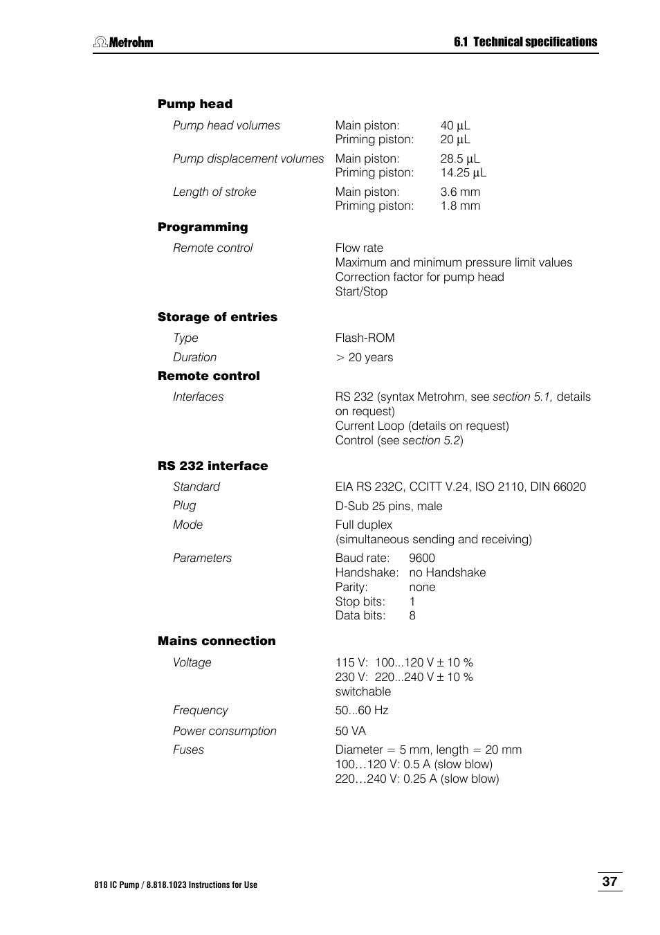 Metrohm 818 IC Pump User Manual | Page 43 / 56