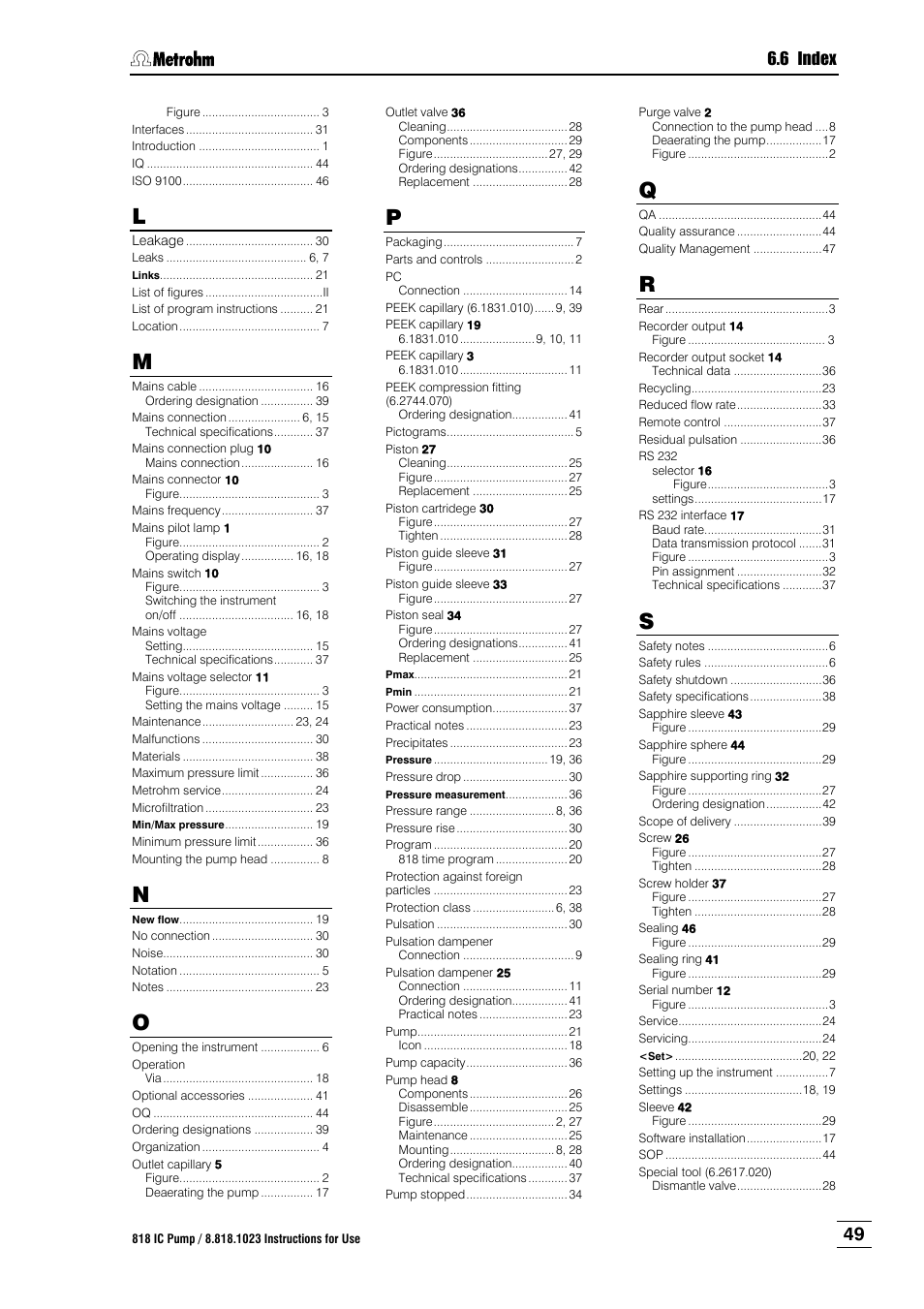 6 index | Metrohm 818 IC Pump User Manual | Page 55 / 56