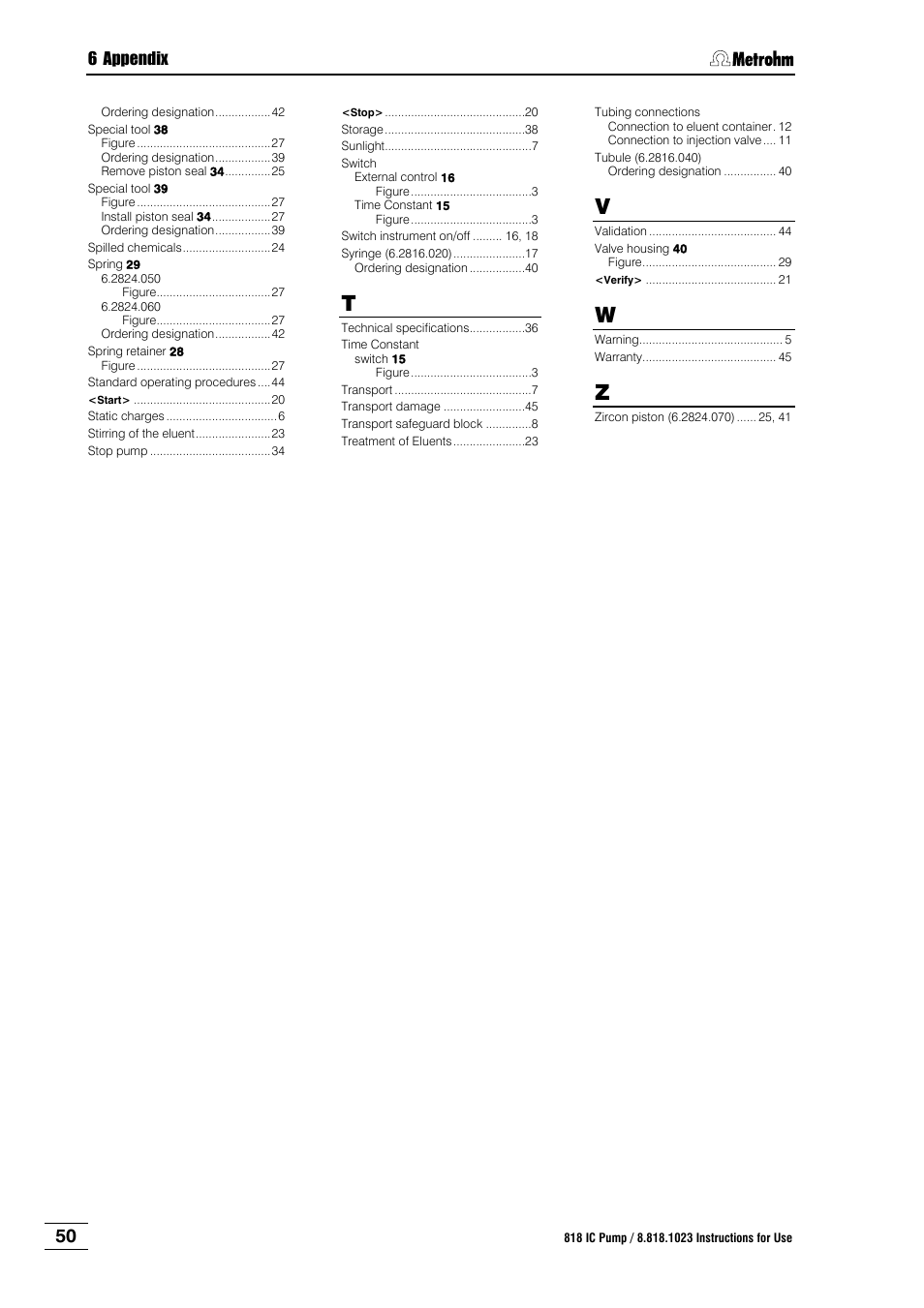 6 appendix | Metrohm 818 IC Pump User Manual | Page 56 / 56