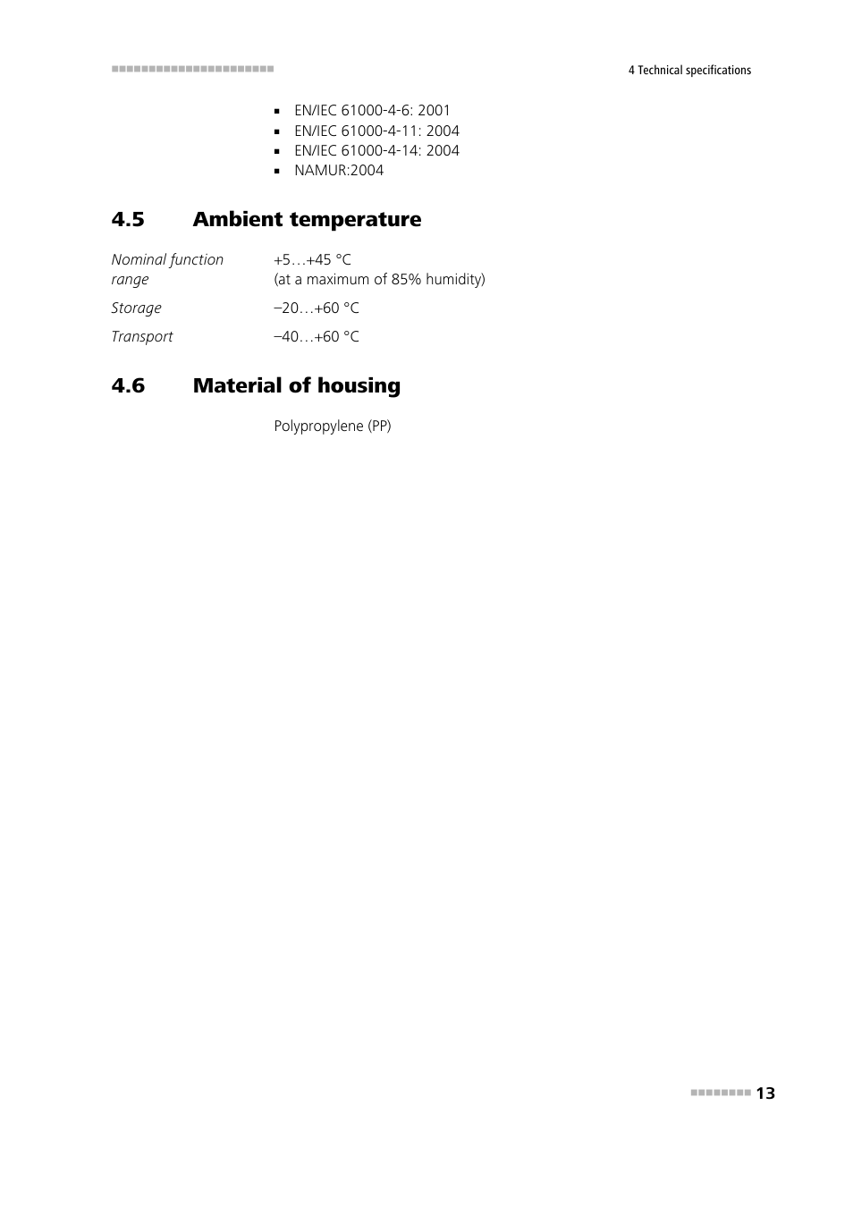 5 ambient temperature, 6 material of housing, Ambient temperature | Material of housing | Metrohm 802 Rod Stirrer User Manual | Page 21 / 29