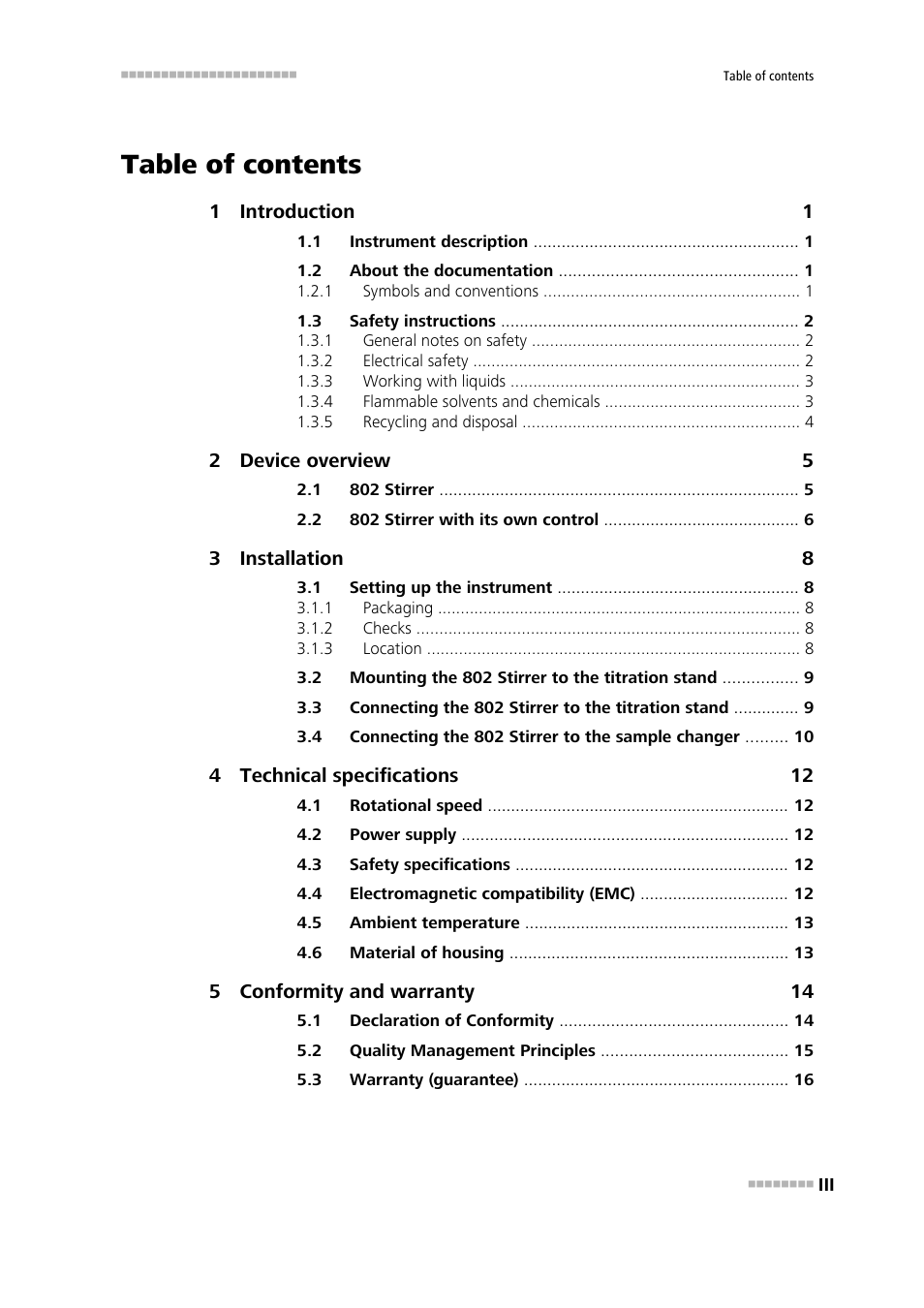 Metrohm 802 Rod Stirrer User Manual | Page 5 / 29