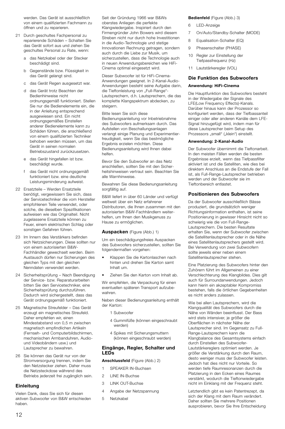 Bowers & Wilkins AS2 User Manual | Page 15 / 73