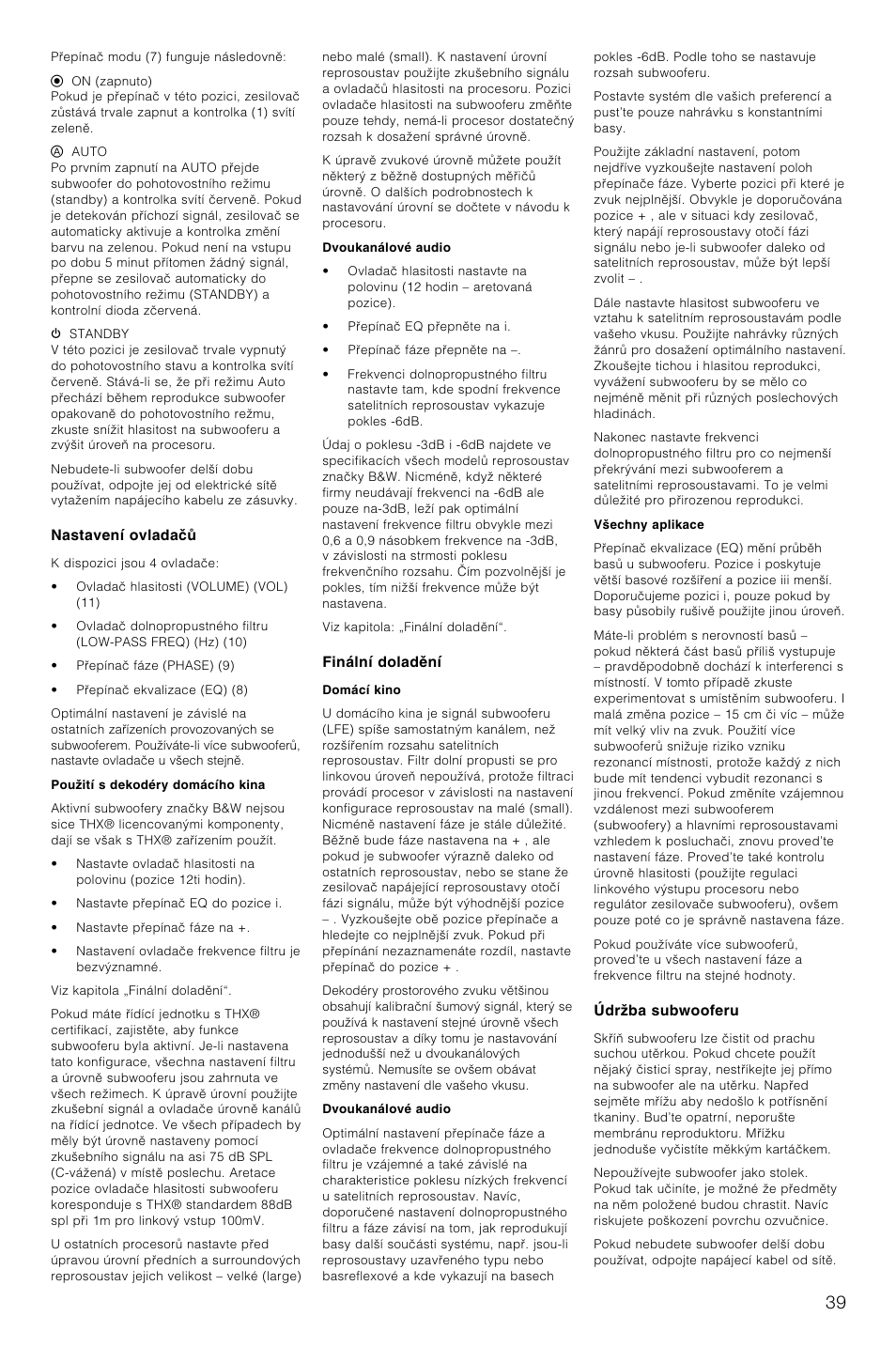 Bowers & Wilkins AS2 User Manual | Page 42 / 73