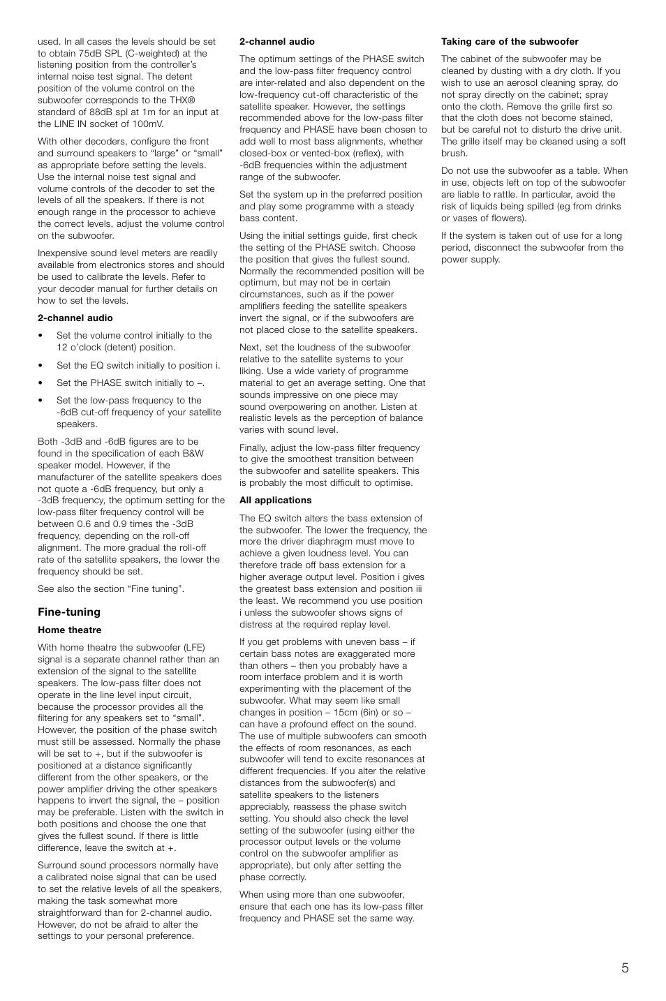Bowers & Wilkins AS2 User Manual | Page 8 / 73