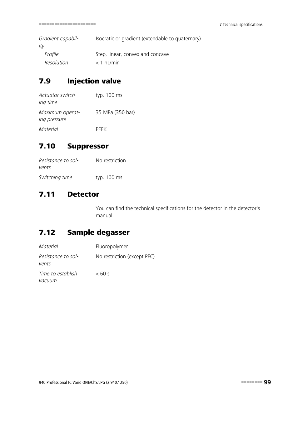 9 injection valve, 10 suppressor, 11 detector | 12 sample degasser, Injection valve | Metrohm 940 Professional IC Vario ONE/ChS/LPG User Manual | Page 107 / 115