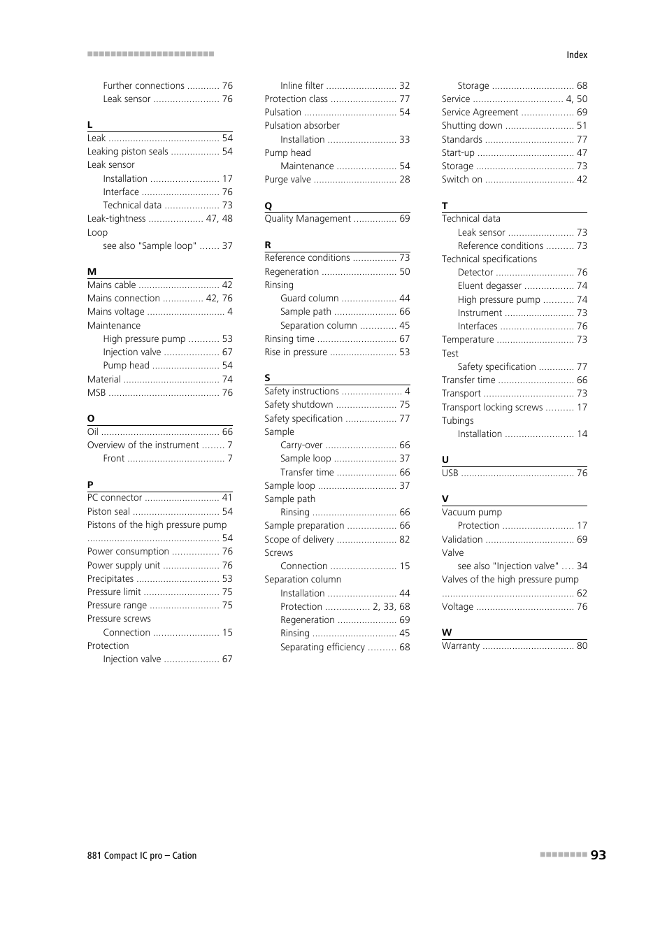 Metrohm 881 Compact IC pro – Cation User Manual | Page 101 / 101