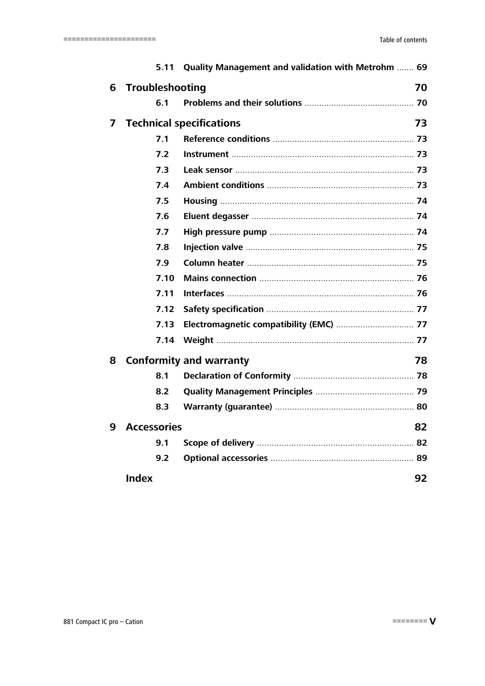 Metrohm 881 Compact IC pro – Cation User Manual | Page 7 / 101