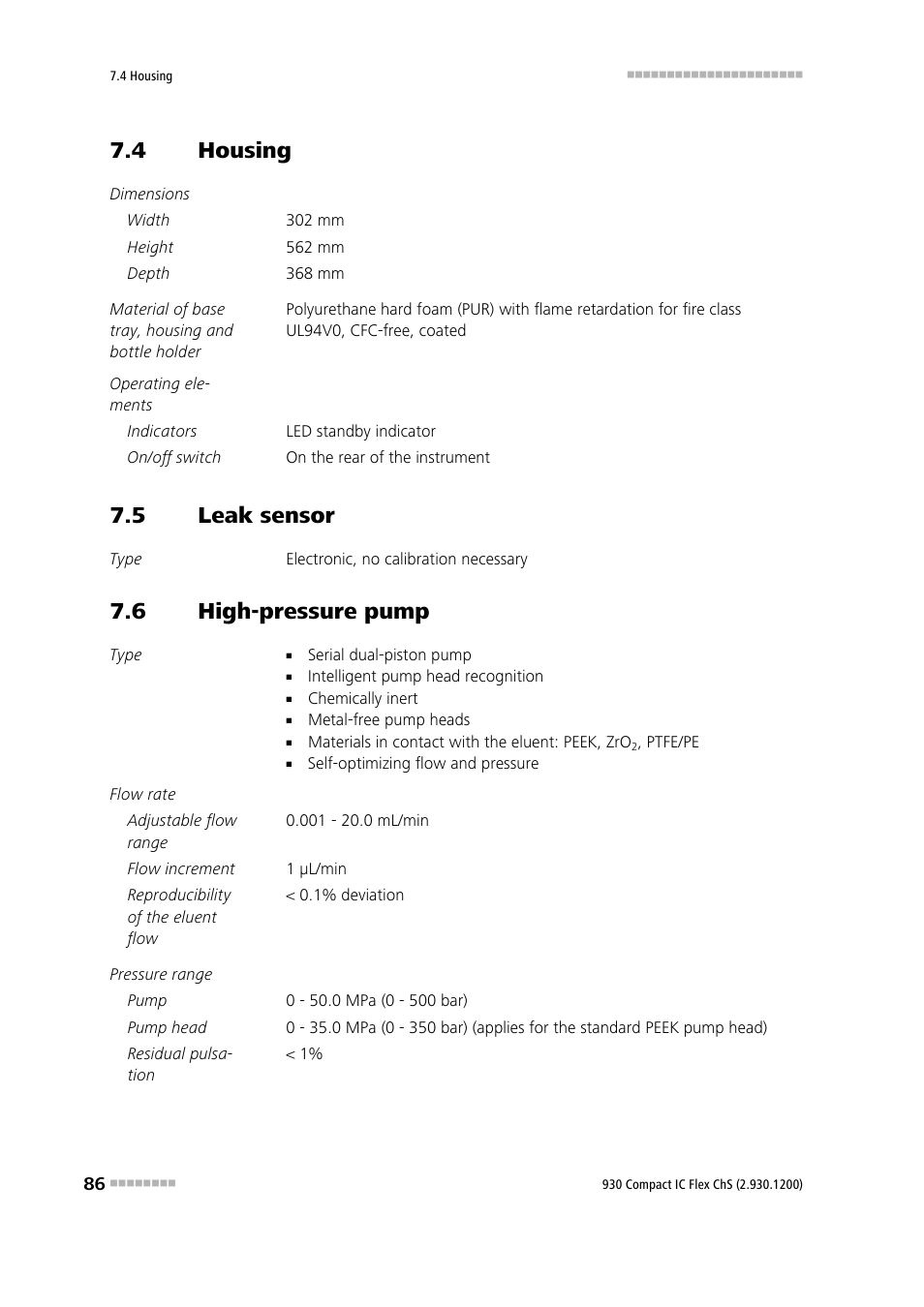 4 housing, 5 leak sensor, 6 high-pressure pump | Housing, Leak sensor, High-pressure pump | Metrohm 930 Compact IC Flex ChS User Manual | Page 94 / 103