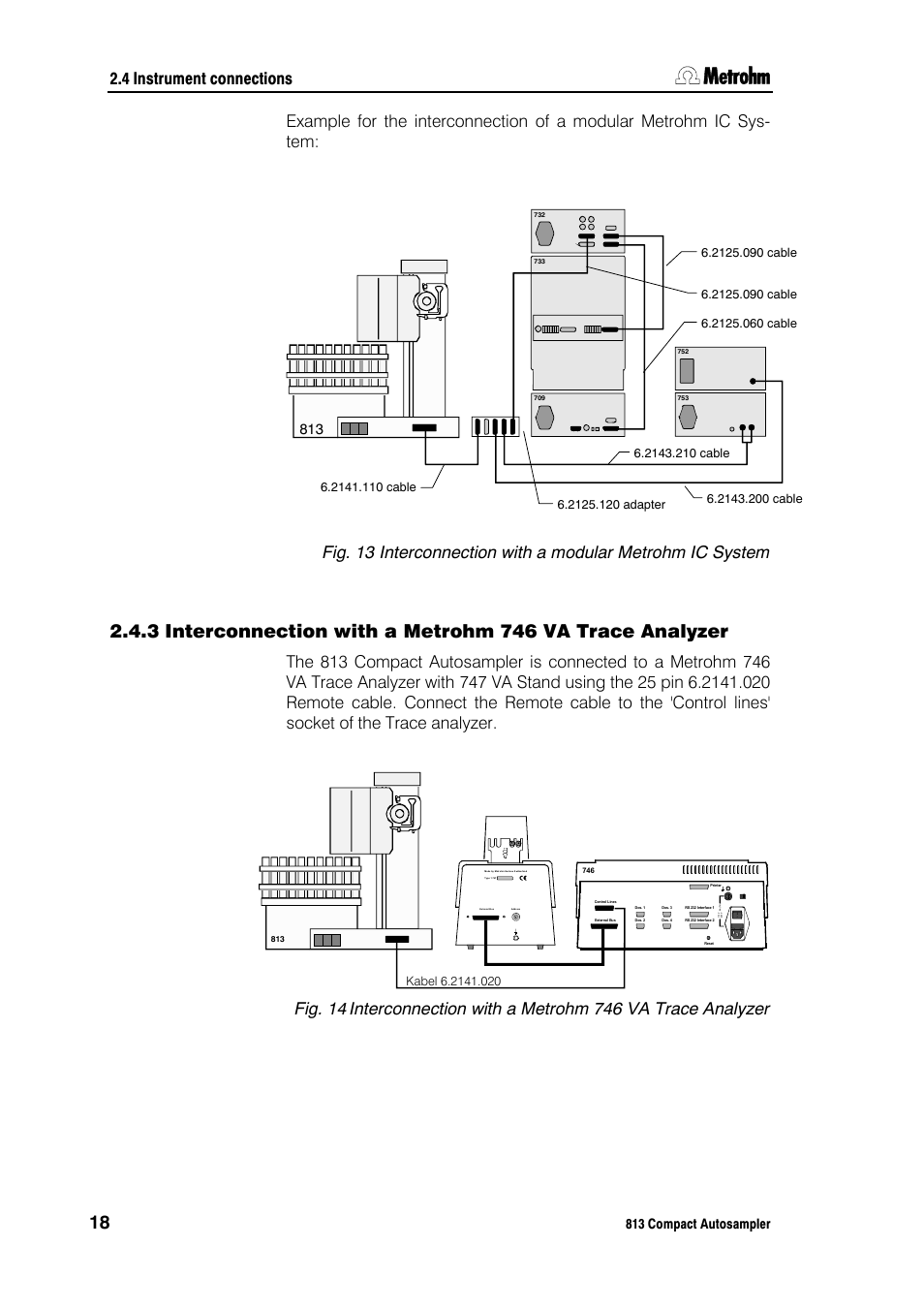 4 instrument connections | Metrohm 813 Compact Autosampler User Manual | Page 24 / 55