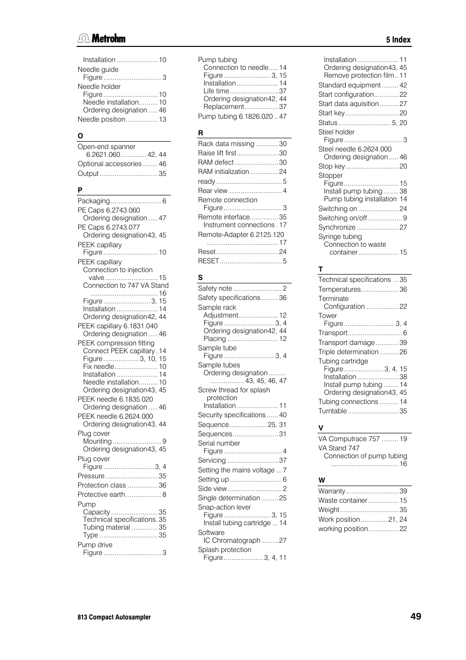 Metrohm 813 Compact Autosampler User Manual | Page 55 / 55