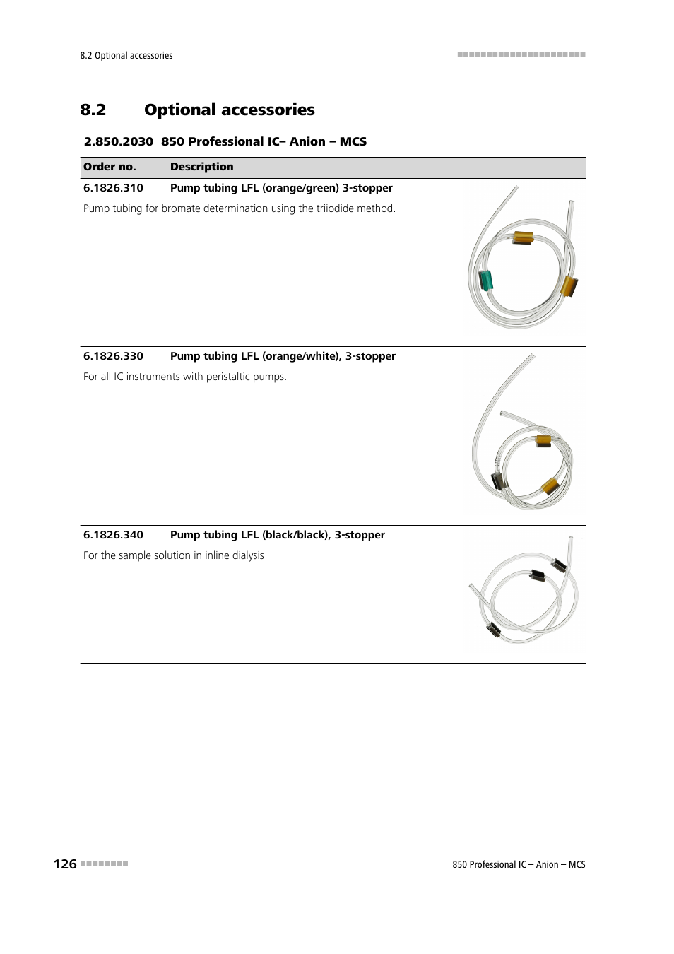 2 optional accessories, Optional accessories | Metrohm 850 Professional IC Anion MCS User Manual | Page 136 / 142